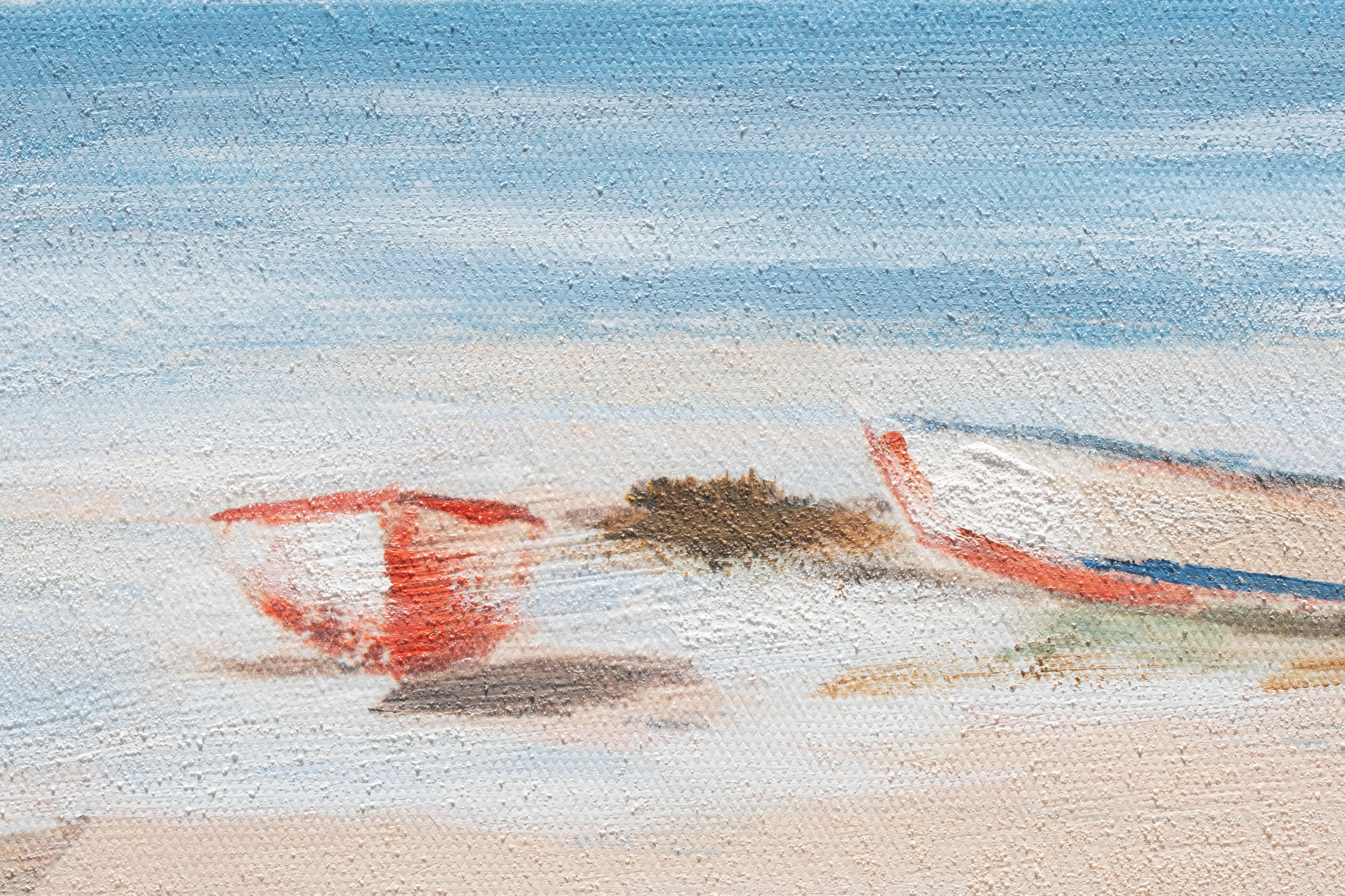 Tela pintada 30 x 90 cm BARCOS BEIRA MAR - 4
