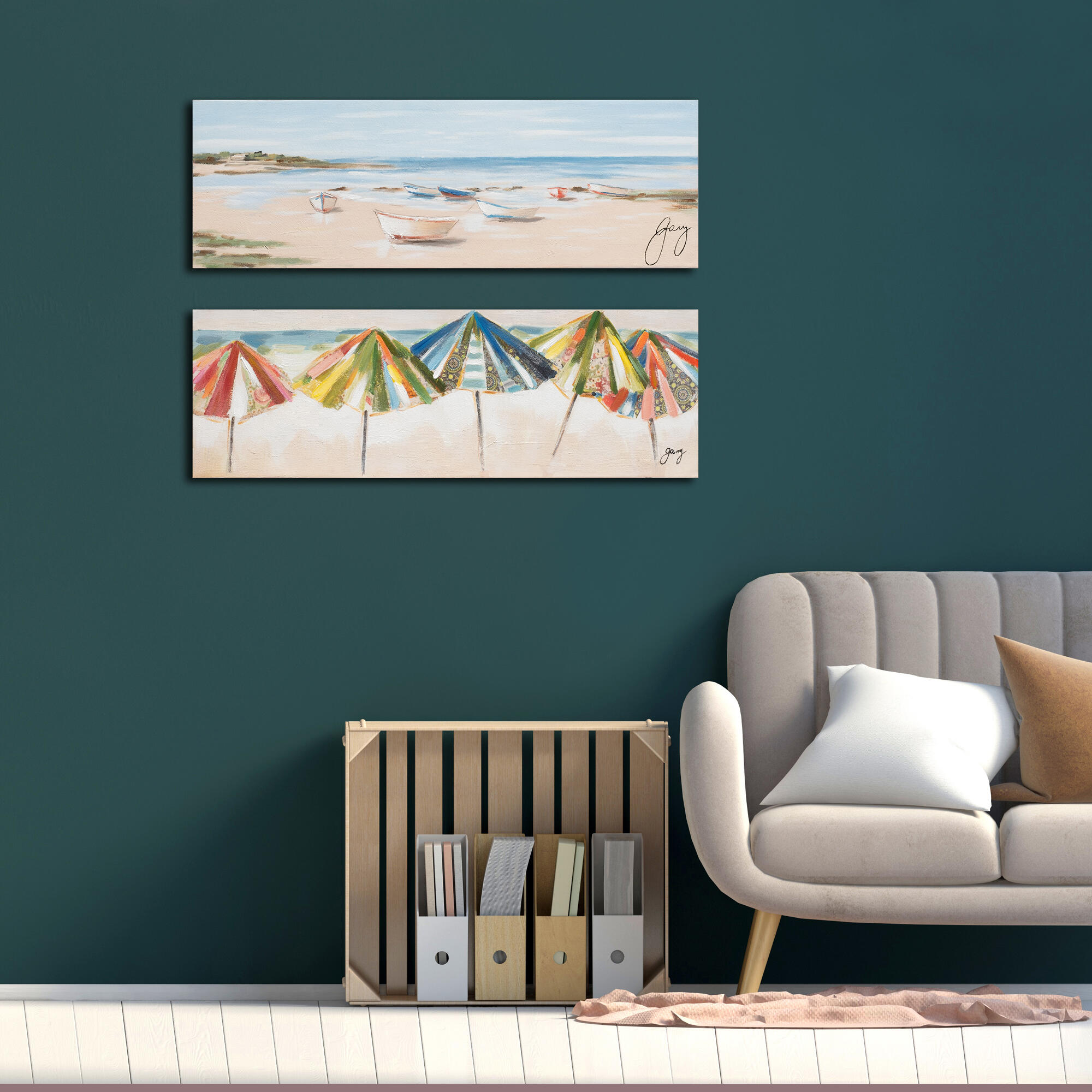Tela pintada 30 x 90 cm PRAIA GUARDA SOIS - 3