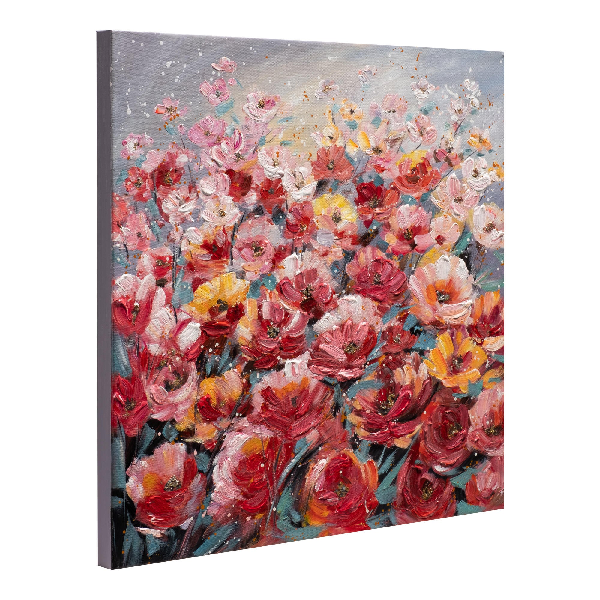 Tela pintada 60 x 60 cm ROSAS VERMELHAS - 2