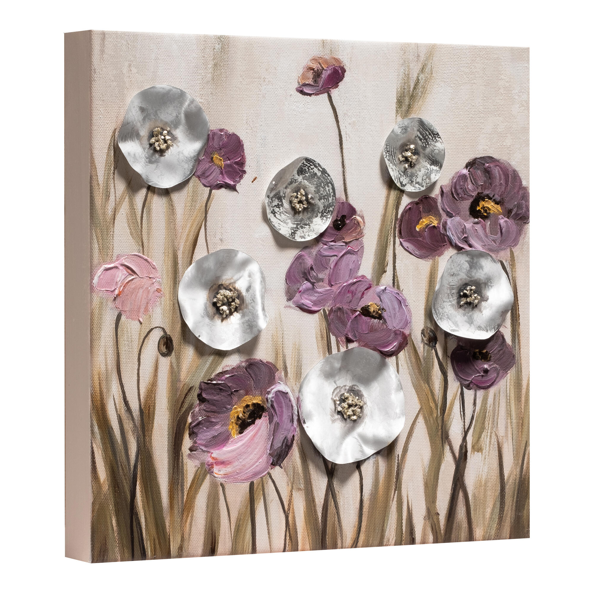Tela pintada 30 x 30 cm FLORES - 2