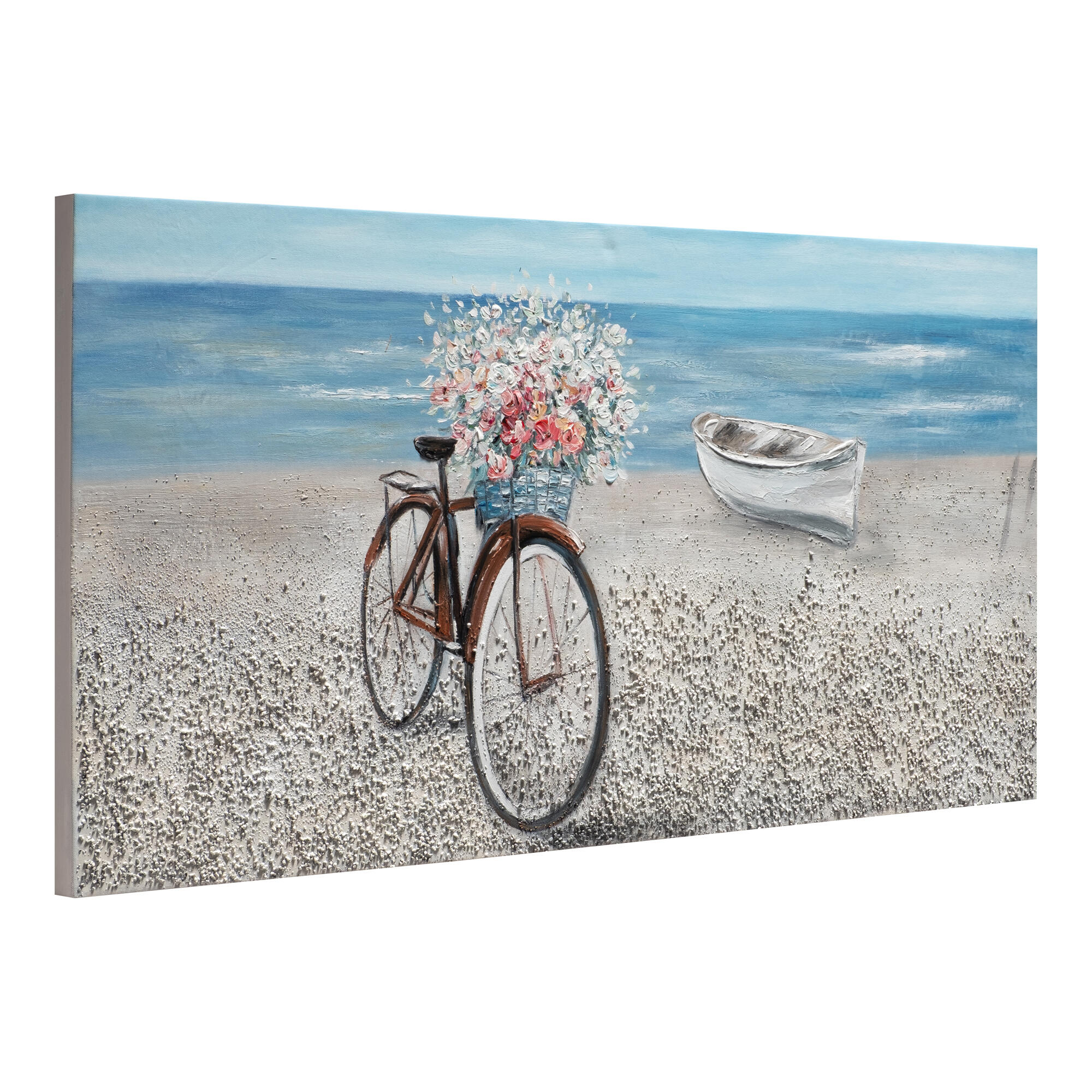 Tela pintada 60 x 120 cm BICICLETA FLORES - 2