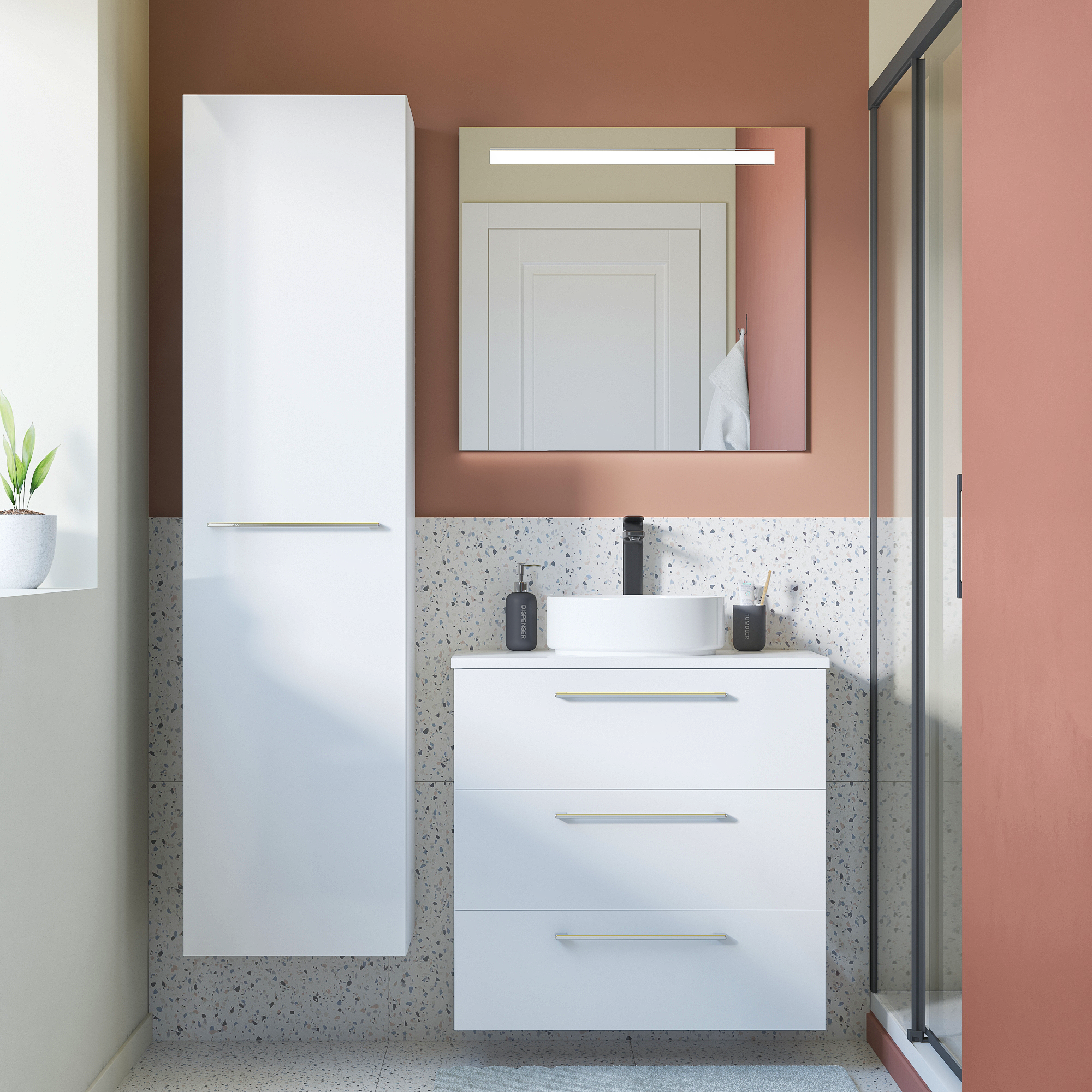 Porte, 1P, l.45 x H.173.1cm, Blanc-Blanc 0, Remix - 8