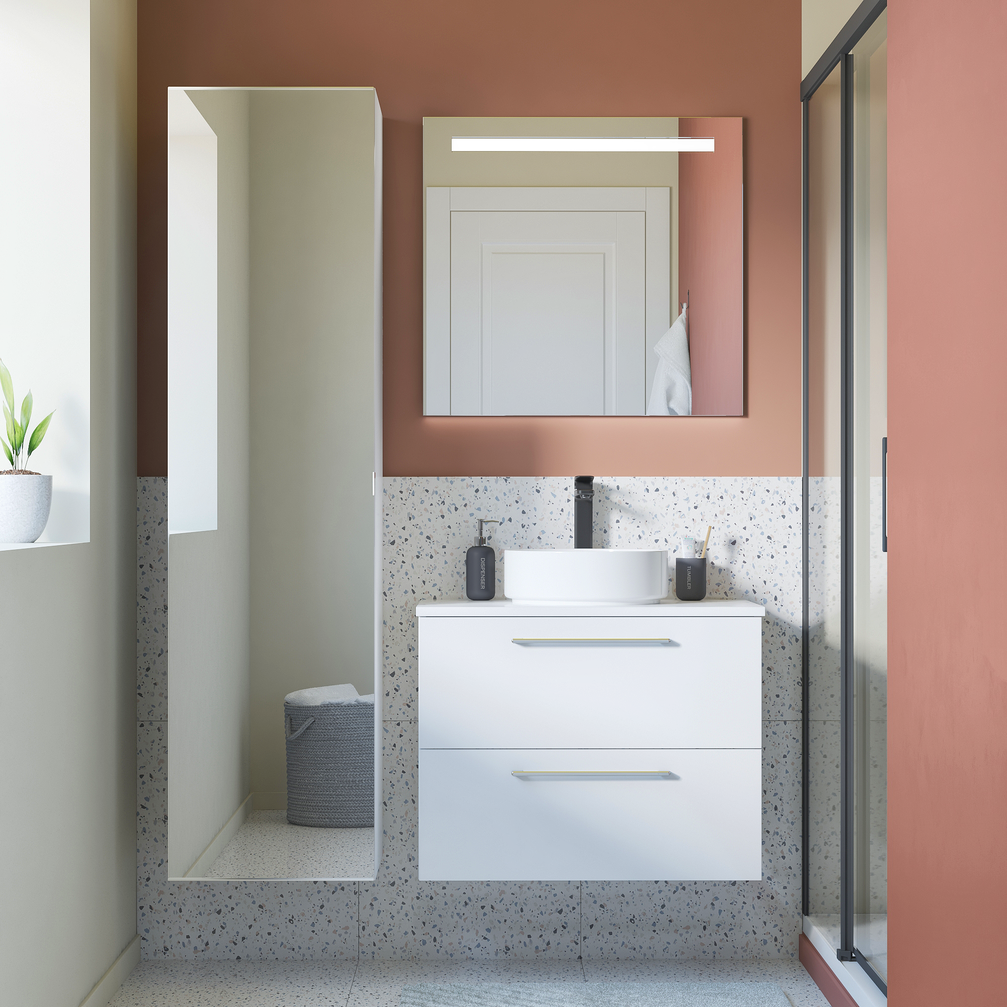 Szafka pod umywalkę Remix Biała 75 Sensea - 10