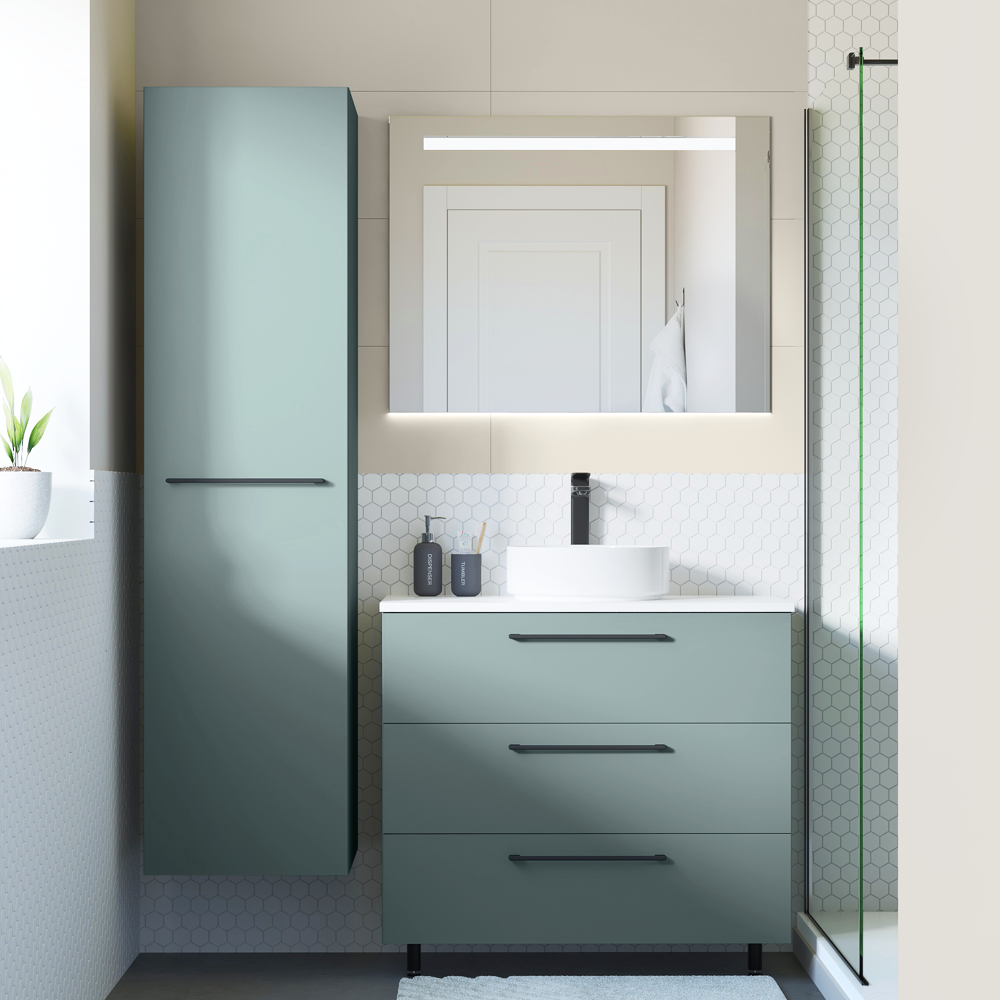 Lot de 2 pieds, H.9.8 à 12.8cm, noir mat, Remix - 3