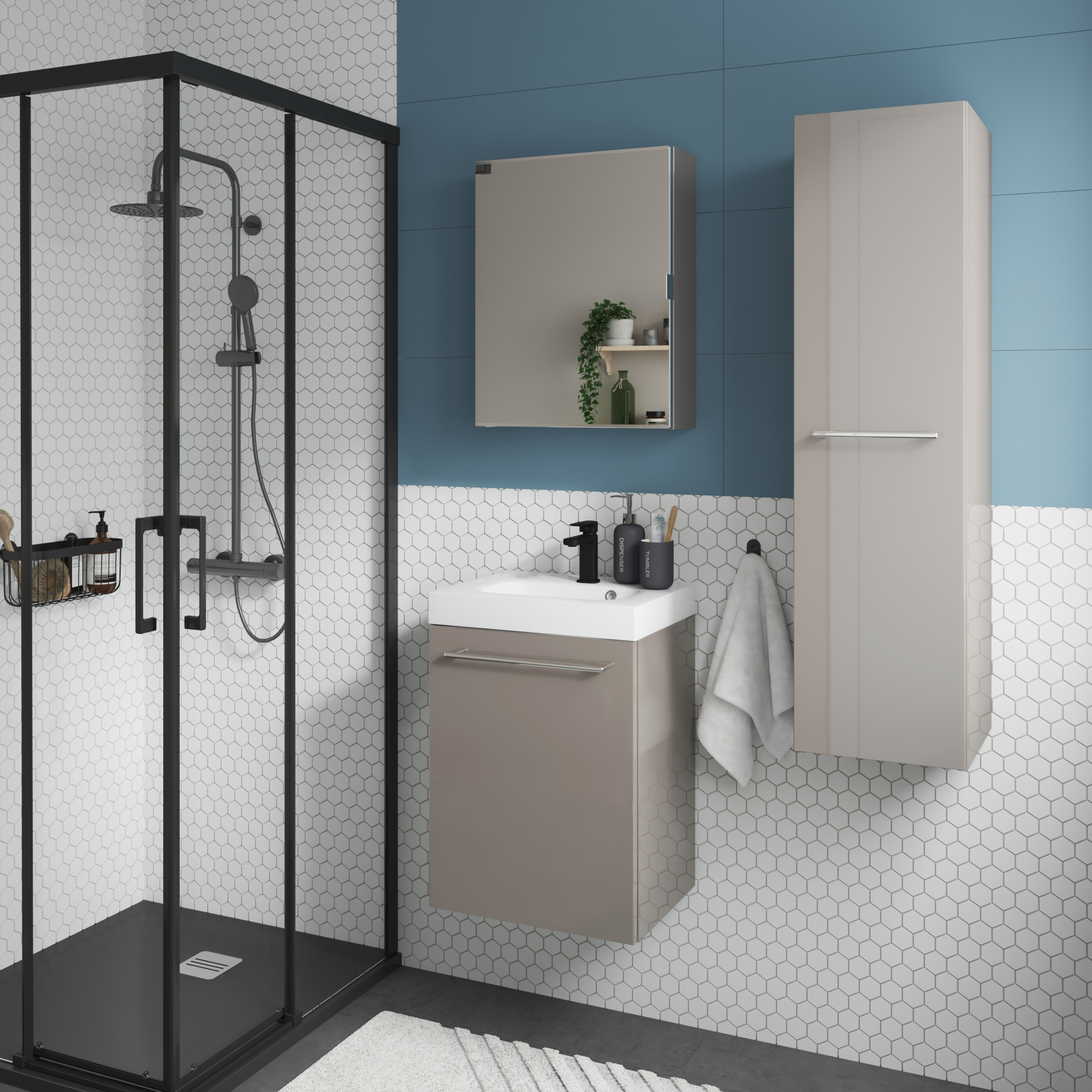 Colonne l.30 x H.115 x P.33 cm gris granit Remix - 4
