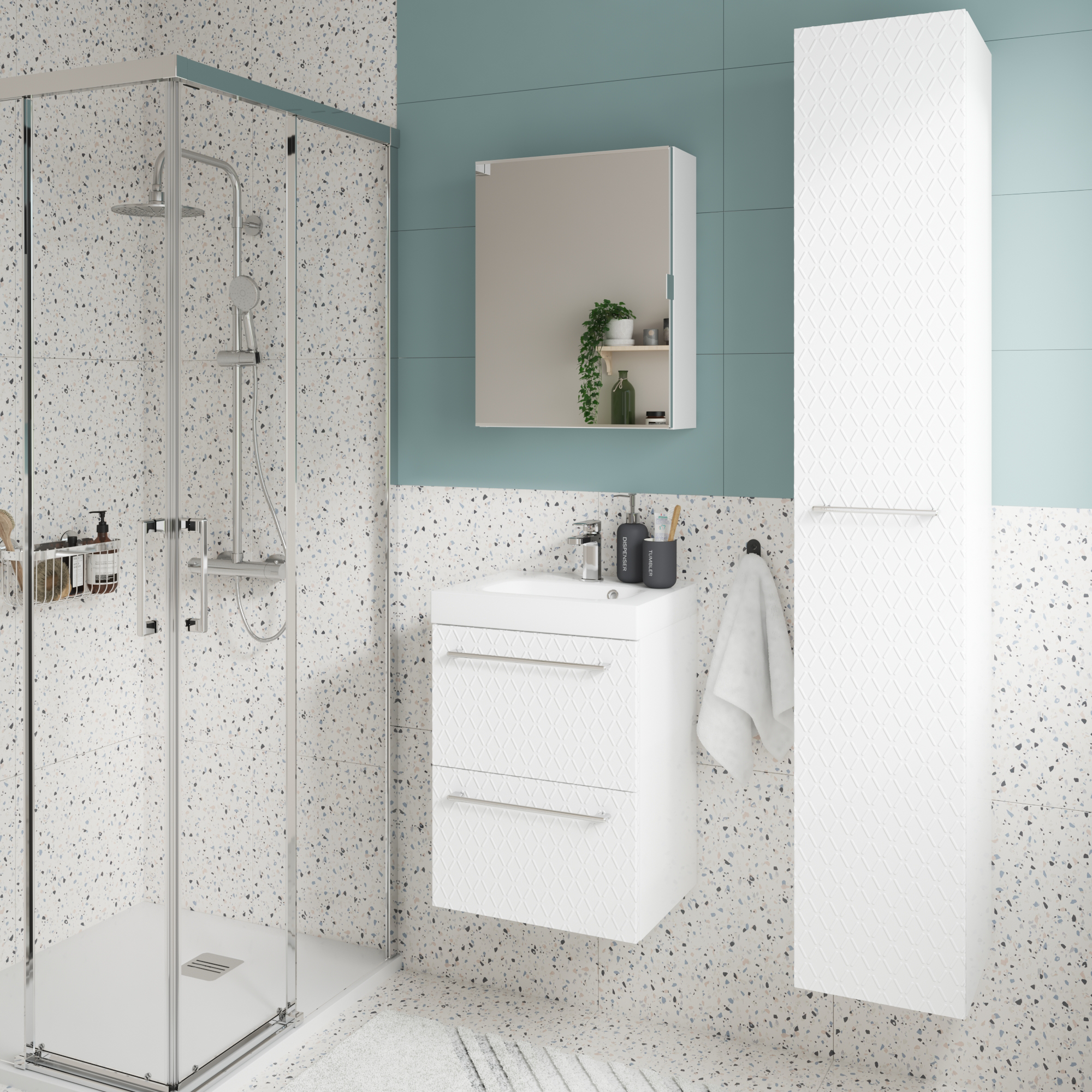 Lavabo a incasso rettangolare vasca centrale Remix L 46 x H 15 x P 35 cm in ceramica bianco lucido - 7