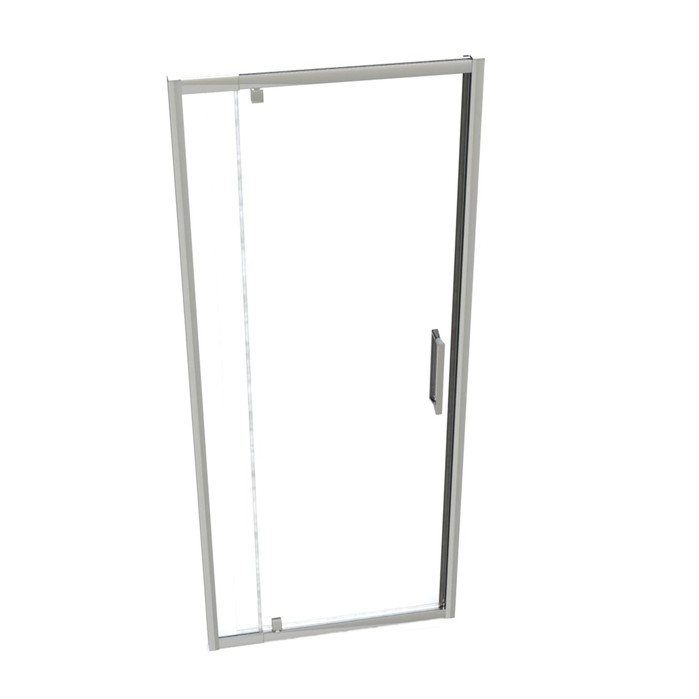 Porta doccia saloon L 80-90 cm x H 195 cm per nicchia in vetro trasparente SP. 6 mm, profilo lucido cromo, serie Slimline - 5