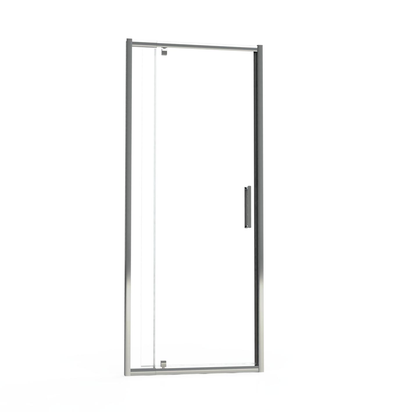 Porta doccia battente Slimline, L 80-90 cm x H 195 cm x SP 6 mm, profilo cromo - 4