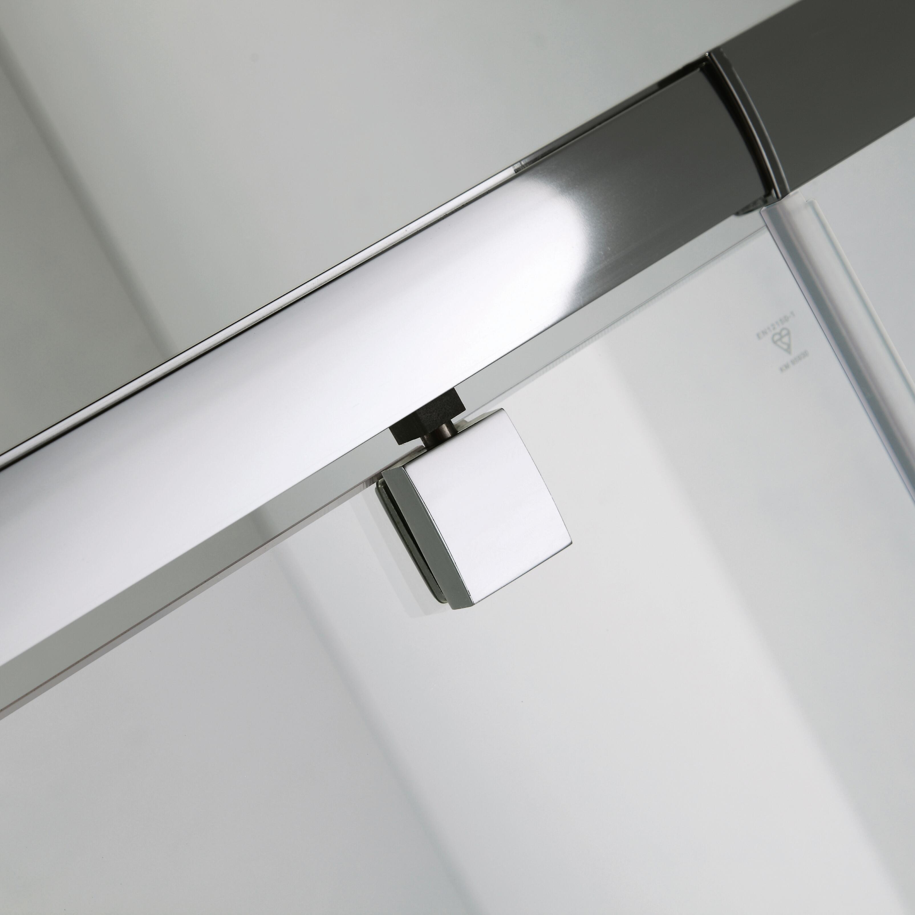 Porta doccia saloon L 80-90 cm x H 195 cm per nicchia in vetro trasparente SP. 6 mm, profilo lucido cromo, serie Slimline - 8
