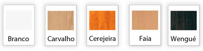 Cores disponíveis para melamina