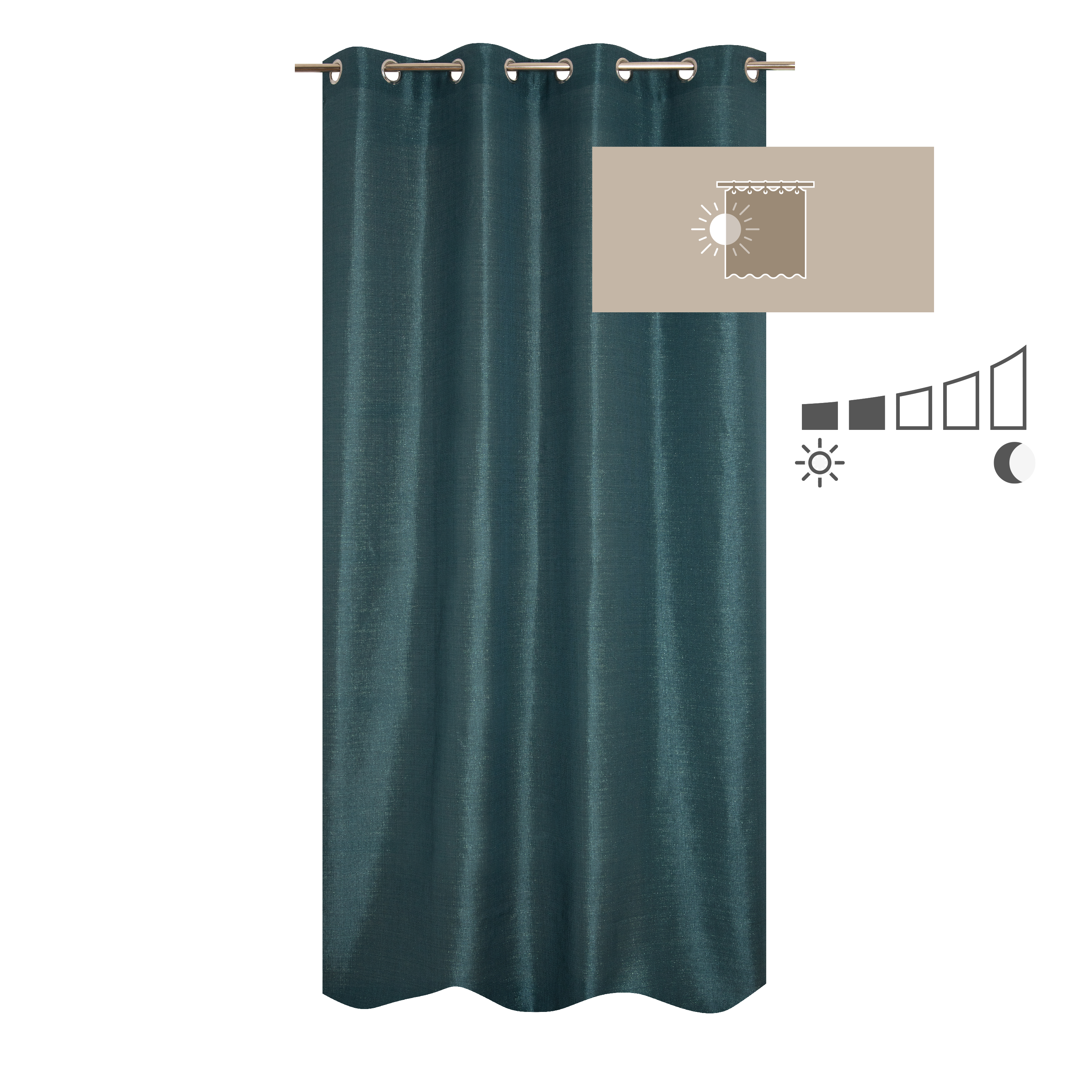 Rideau tamisant, Dario, vert H.260 x l.140 cm INSPIRE - 6