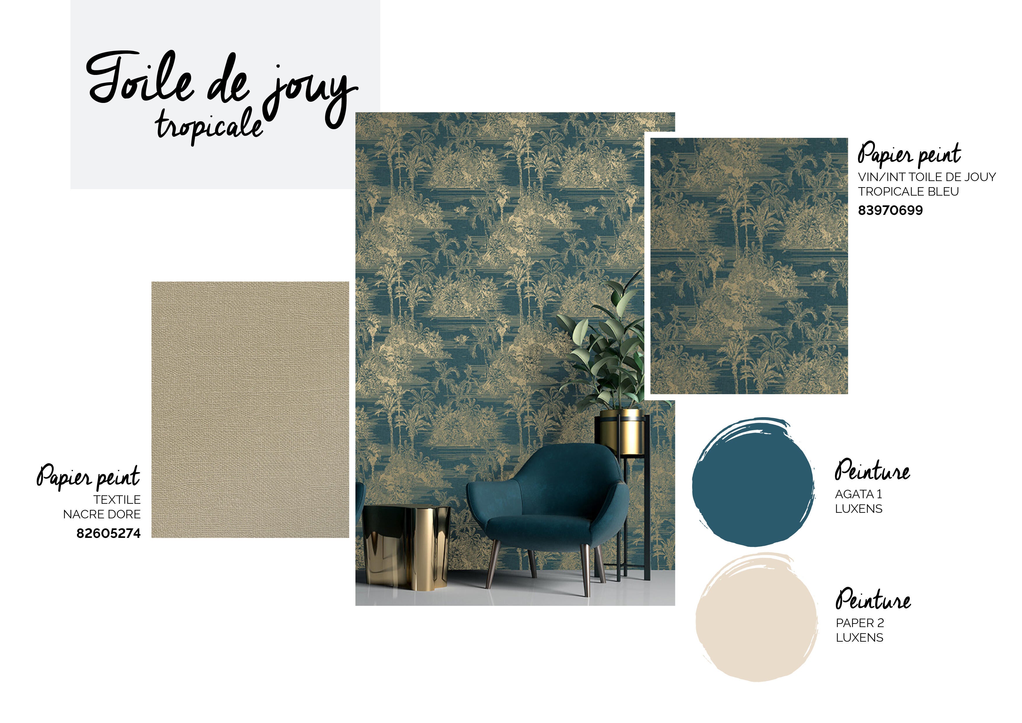 Papier peint intissé Textile nacré INSPIRE doré - 3