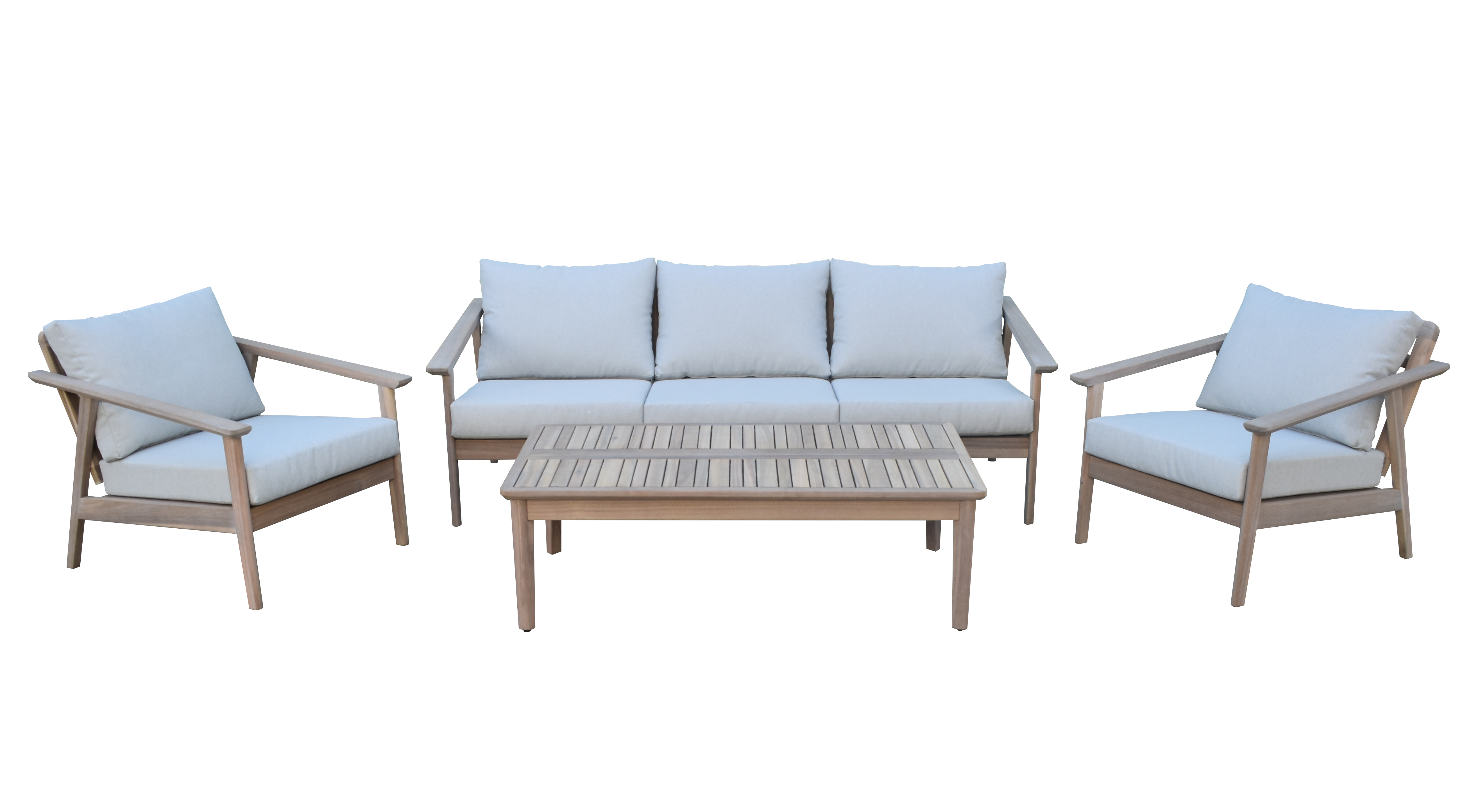 Salon bas de jardin bois en acacia Atlas NATERIAL, 5 personnes - 4