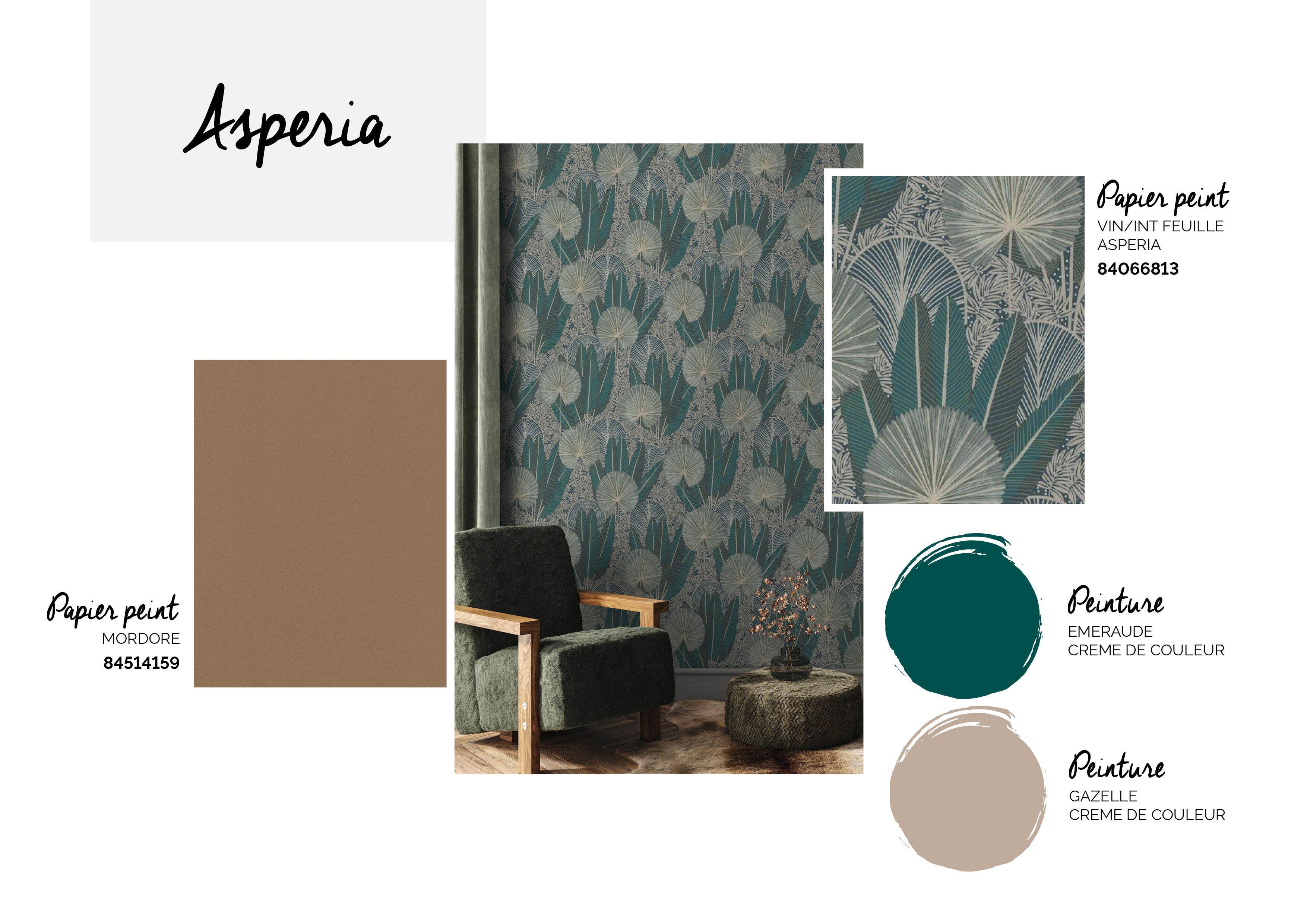 Association papier peint peinture emeraude  - 2