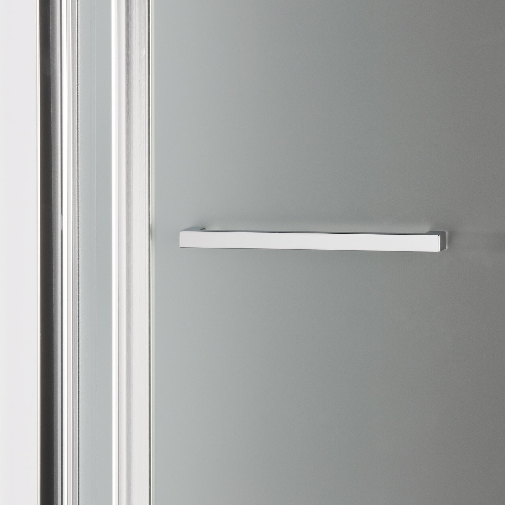 Porta doccia pieghevole L 77-81 cm x H 195 cm per nicchia in vetro trasparente SP. 6 mm, profilo lucido cromo, serie Record - 4