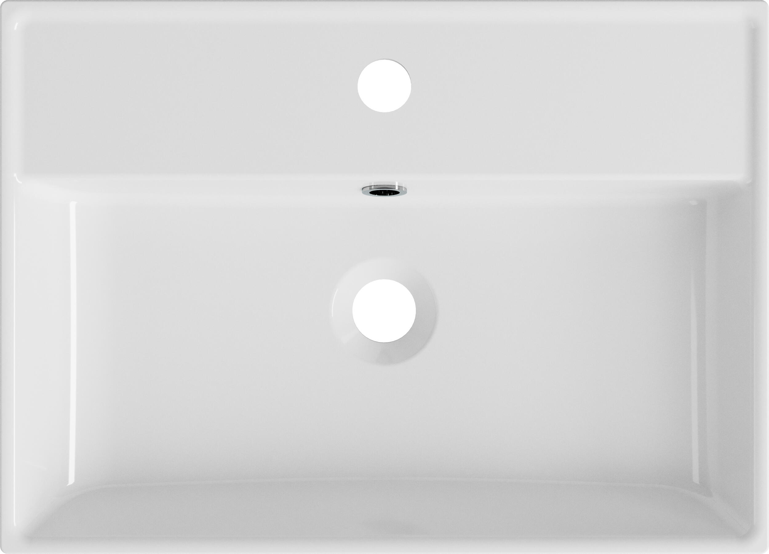 Vasque à poser résine rectangulaire Solo H.9.2 x l.50 x P.36 cm blanc brillant - 3