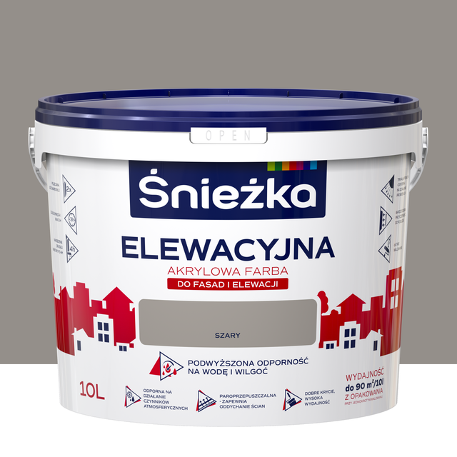 Farba elewacyjna akrylowa 10 l Szary Śnieżka