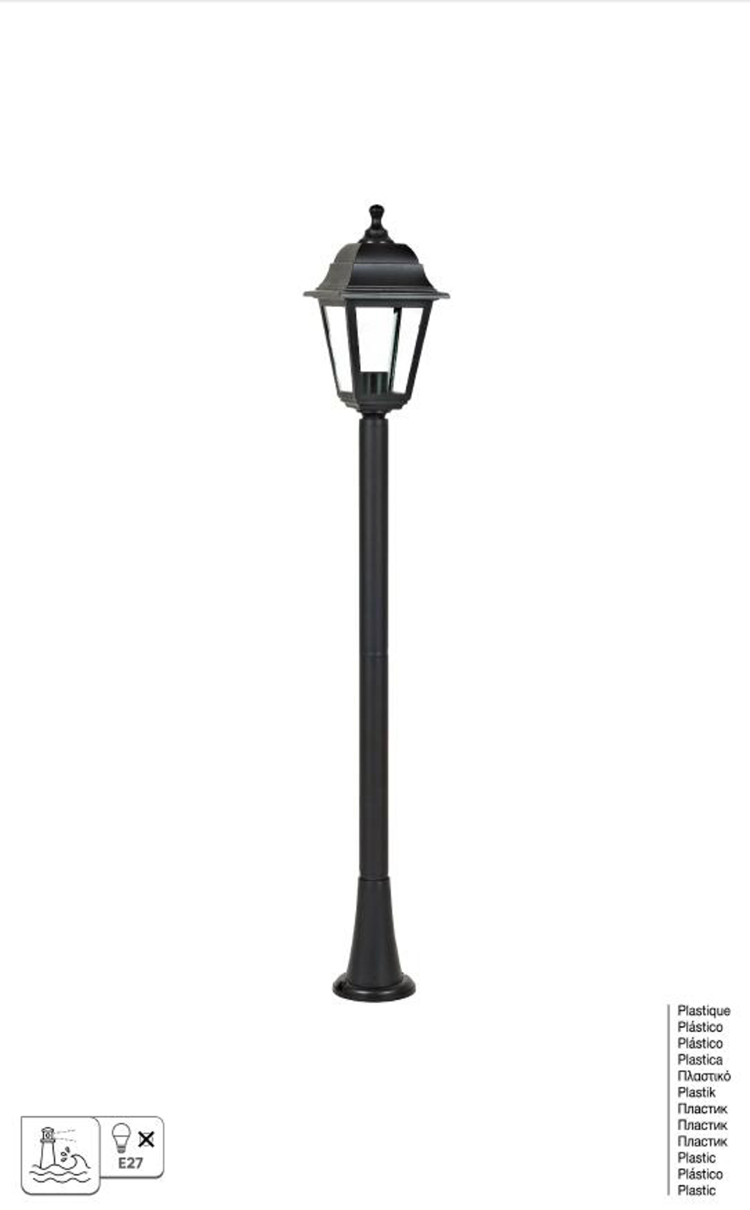 Lampa ogrodowa słupek Sima E27 105 cm czarna IP44 - 10