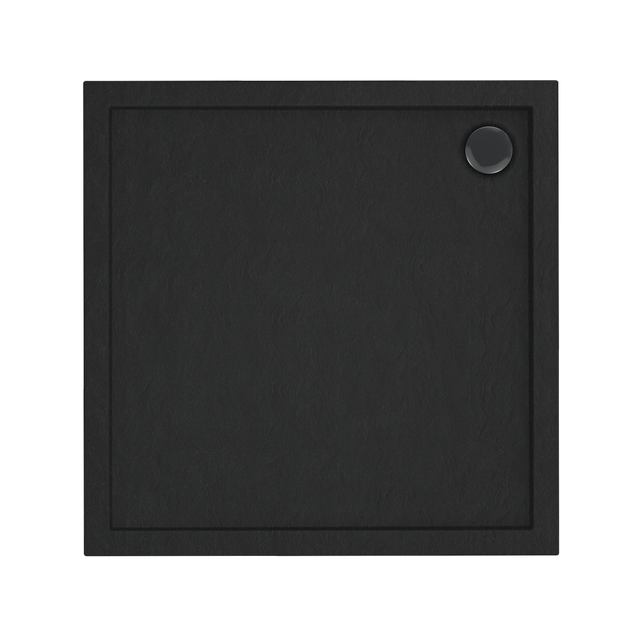 Brodzik Zintegrowany Kwadratowy Sensea Frigo 80 x 80 x 12 cm Czarny Kamień