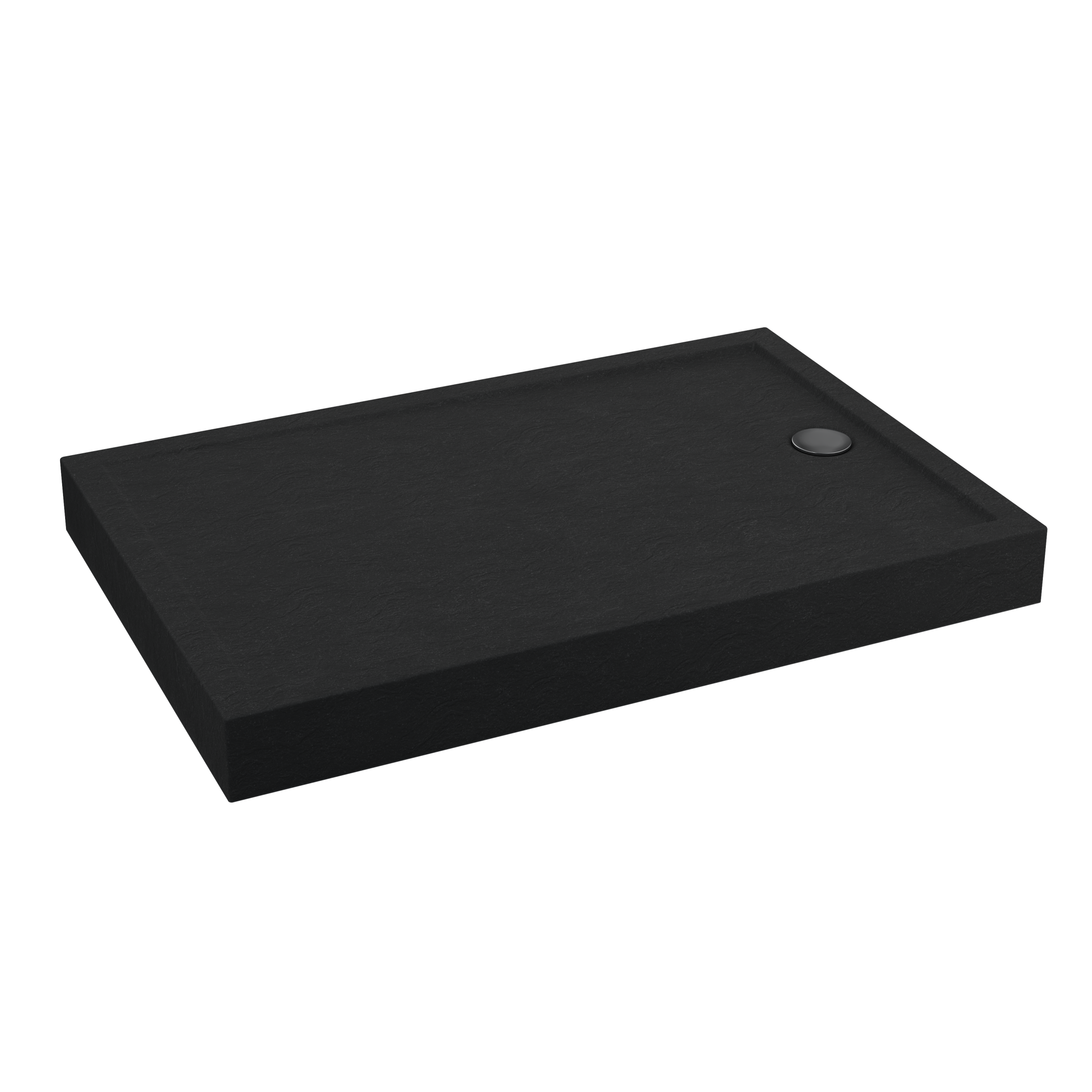 Brodzik Zintegrowany Prostokątny Sensea Frigo 80 x 100 x 12 cm Czarny Kamień - 5