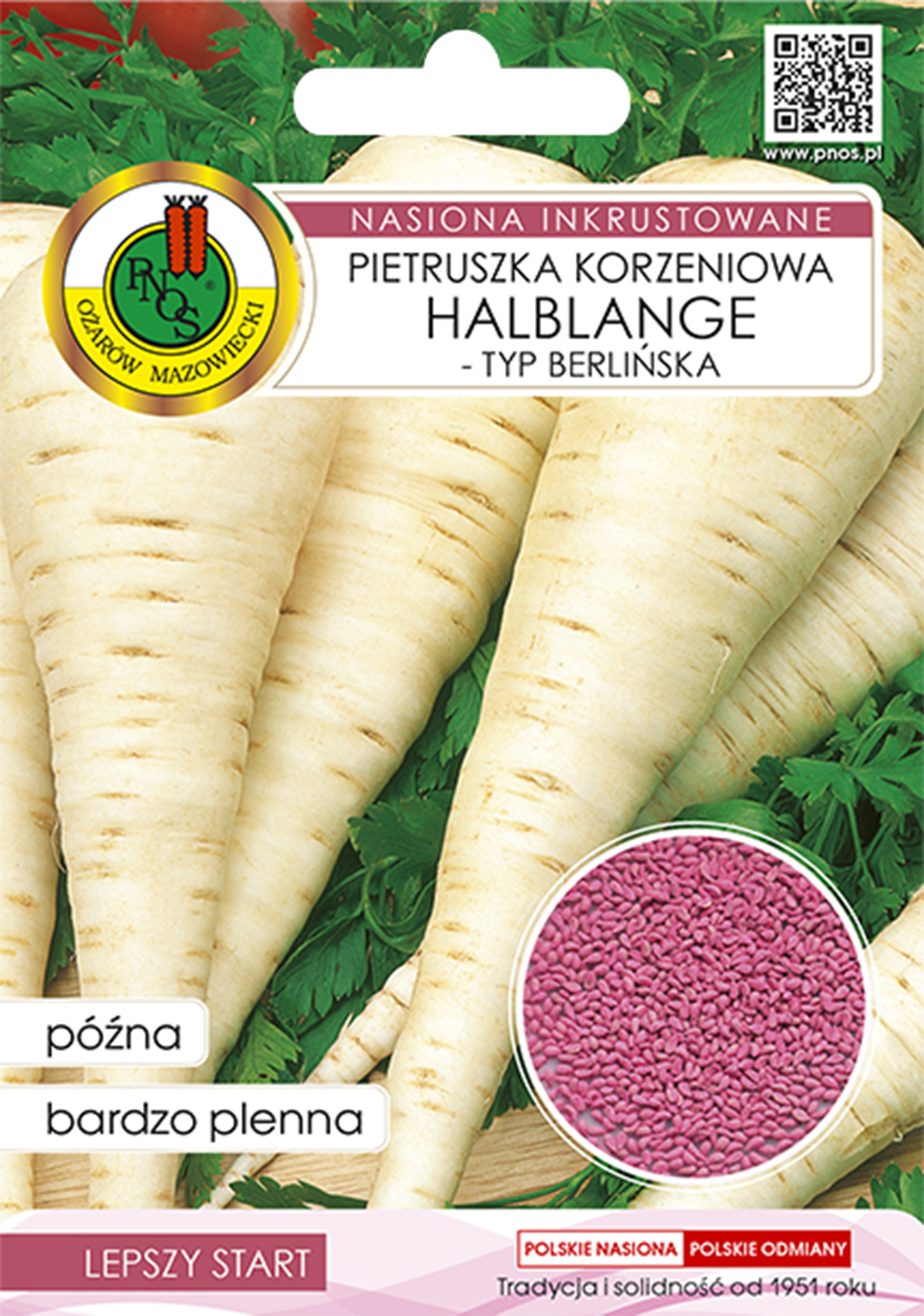 Pietruszka korzeniowa Halblange nasiona inkrustowane Pnos