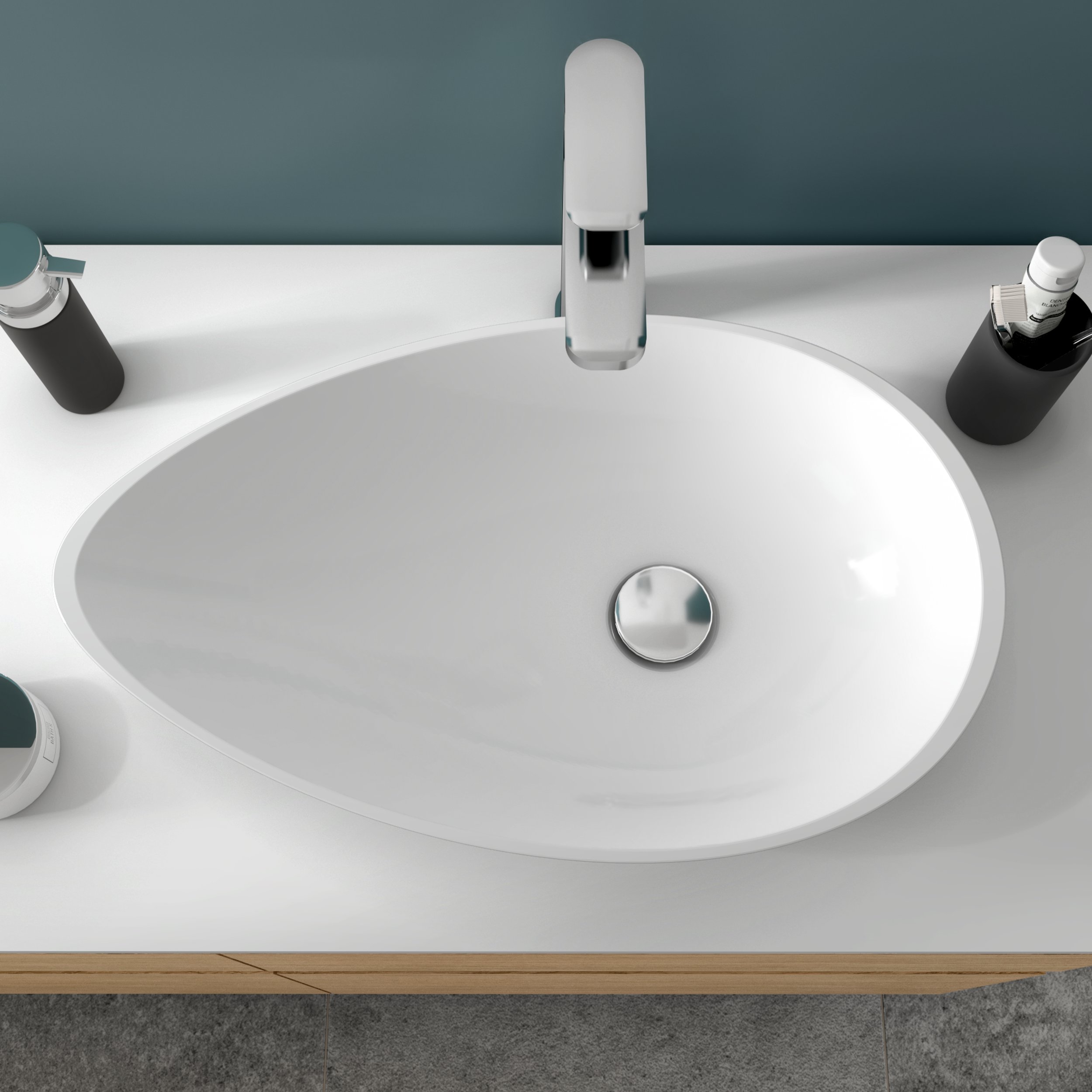 Umywalka konglomeratowa nablatowa Shila Oval 56 Sensea - 7