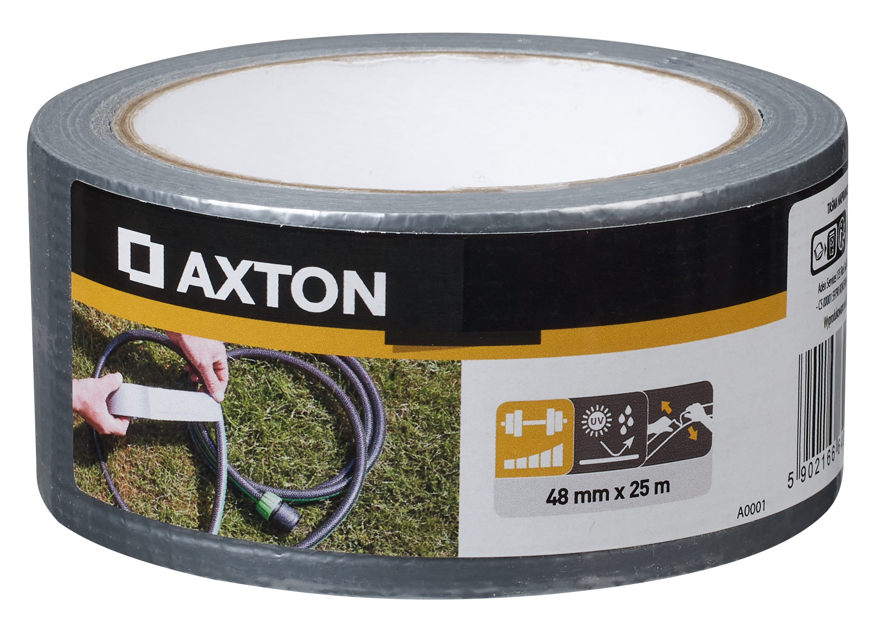 Taśma naprawcza 48 mm x 25 m srebrna Axton - 2