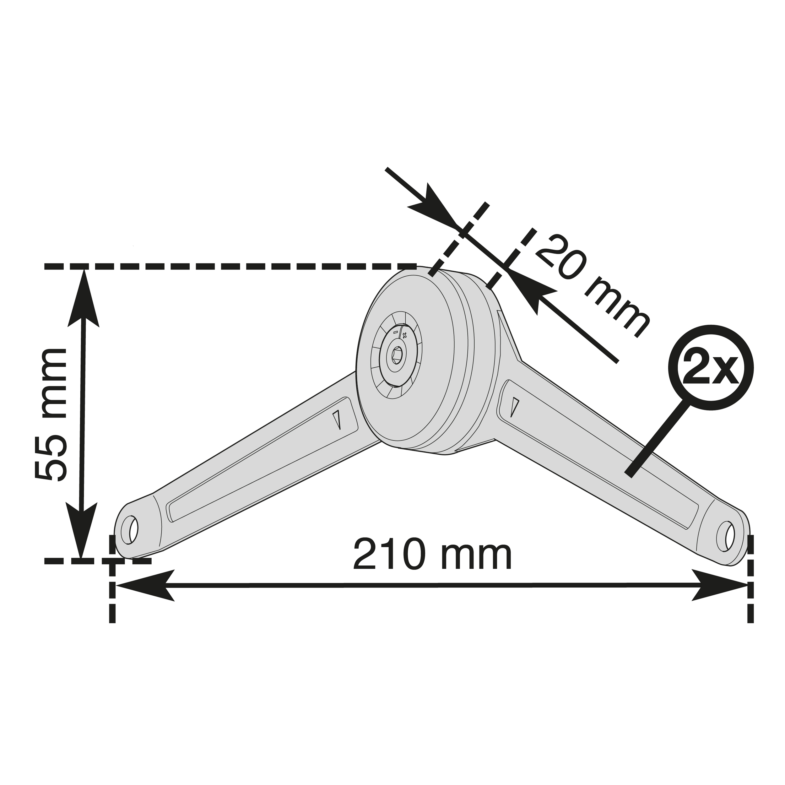 Sistema de elevação com amortecedor porta aço 5,5 x 6 x 21 cm Kesseböhmer - 5