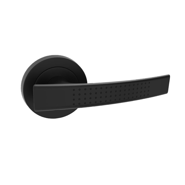 Klamka do drzwi wewnętrznych na rozecie Alma Czarna Domino