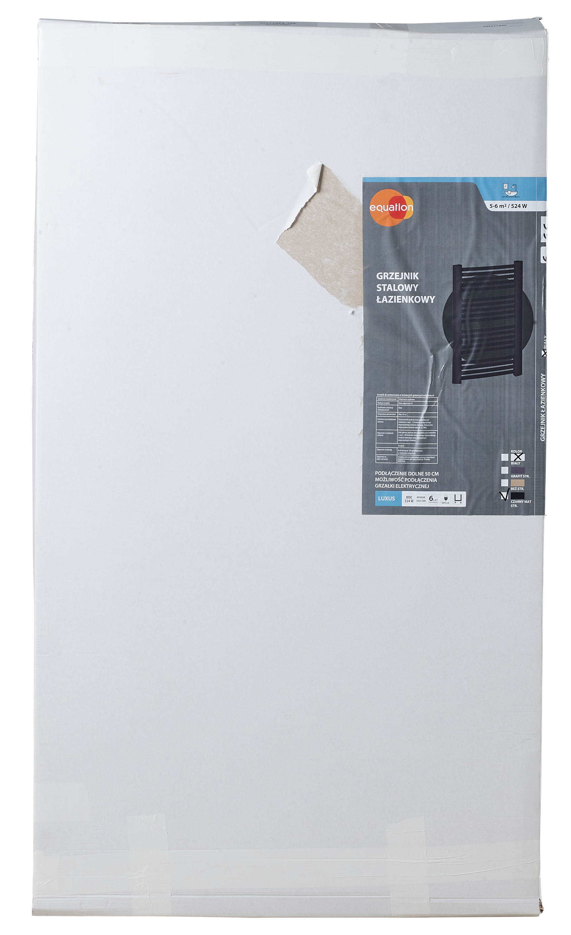 Grzejnik LUXUS 102.5x58 cm Czarny ZDC 524W Roz 5cm 7 Bar EQUATION - 2
