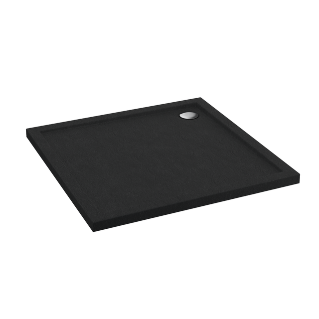 Brodzik kwadratowy Sensea Ipsilon 90 × 90 x 5 cm Czarny Kamień