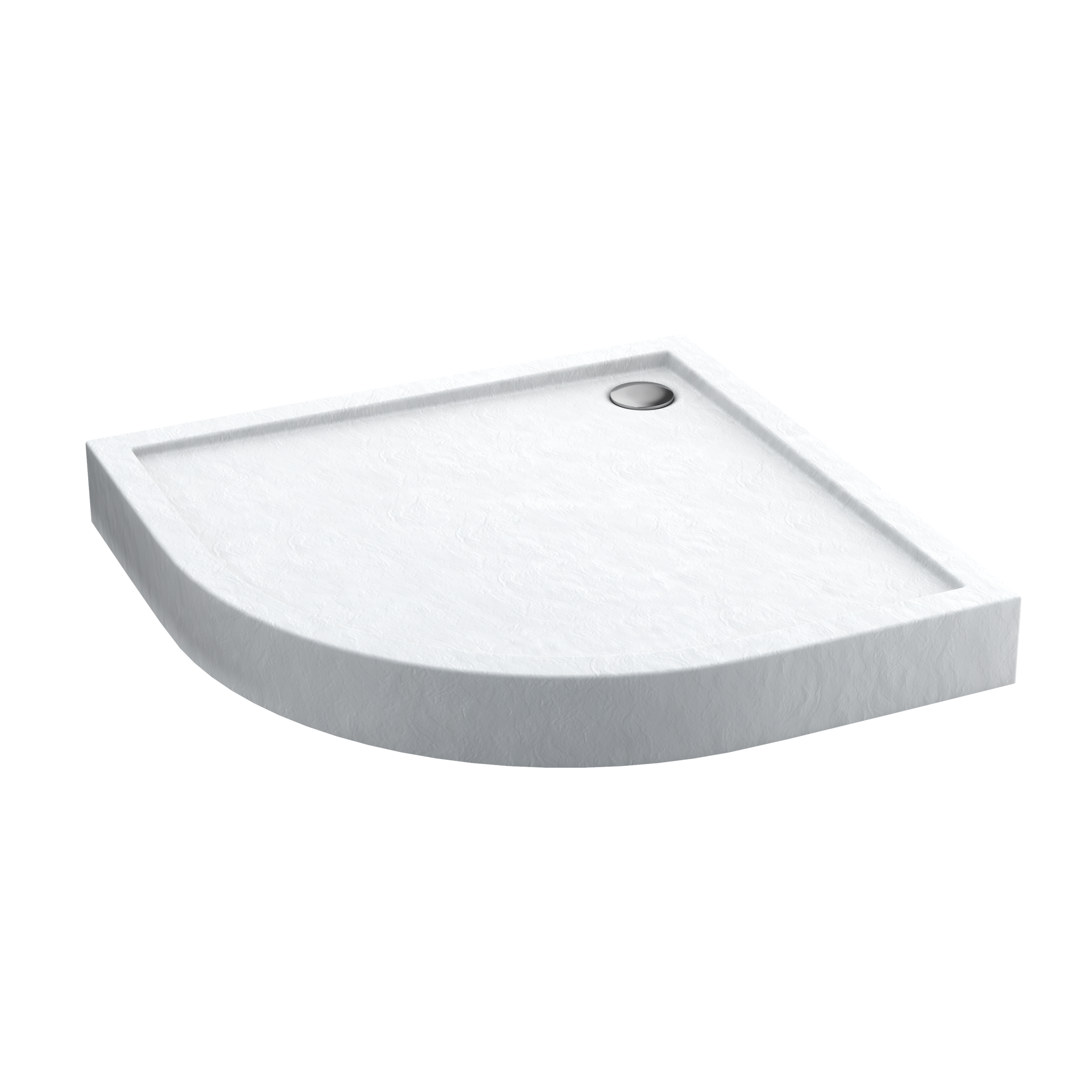 Brodzik Zintegrowany Półokrągły Sensea Frigo 80 x 80 x 12 cm Biały Kamień - 6