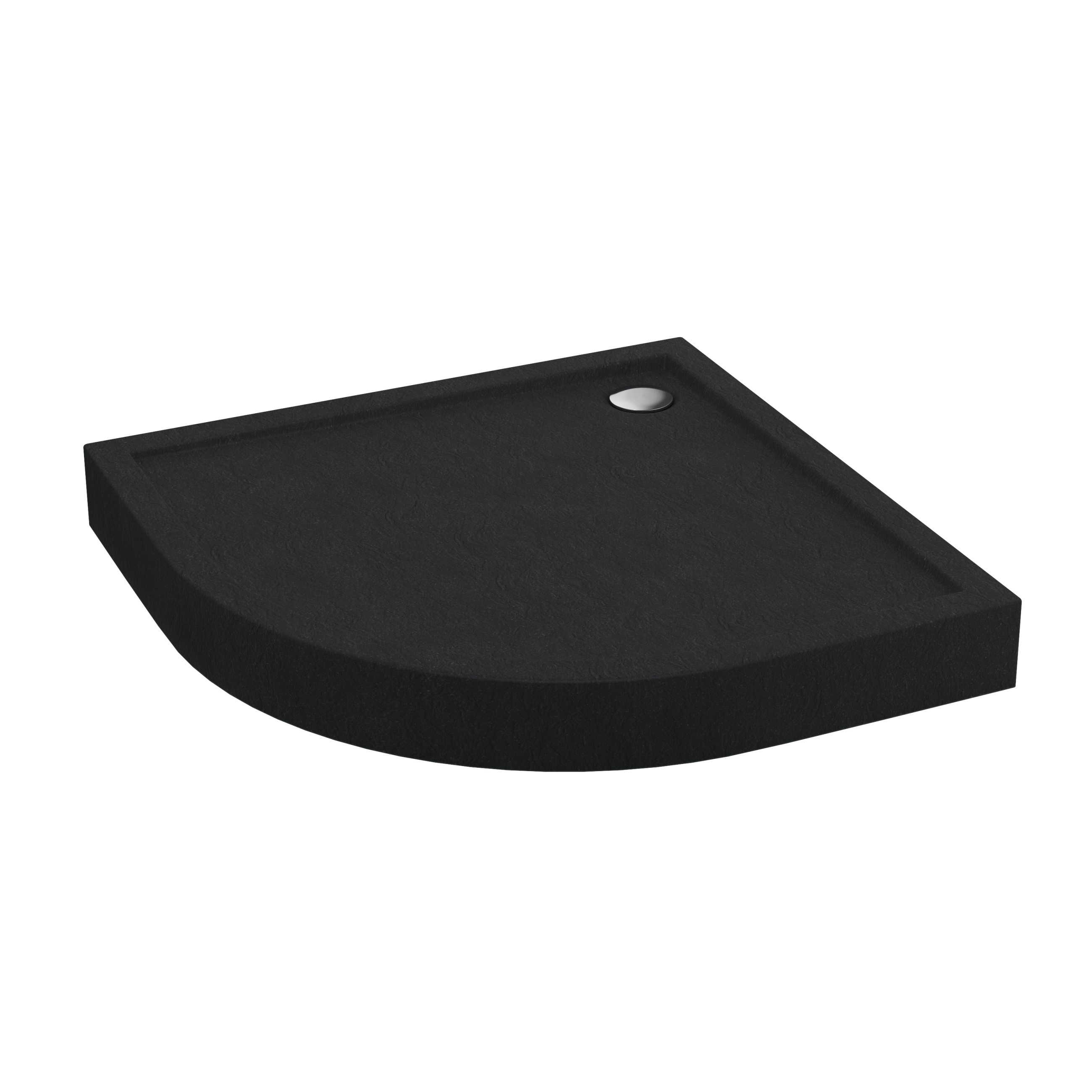 Brodzik Zintegrowany Półokrągły Sensea Frigo 80 x 80 x 12 cm Czarny Kamień - 6