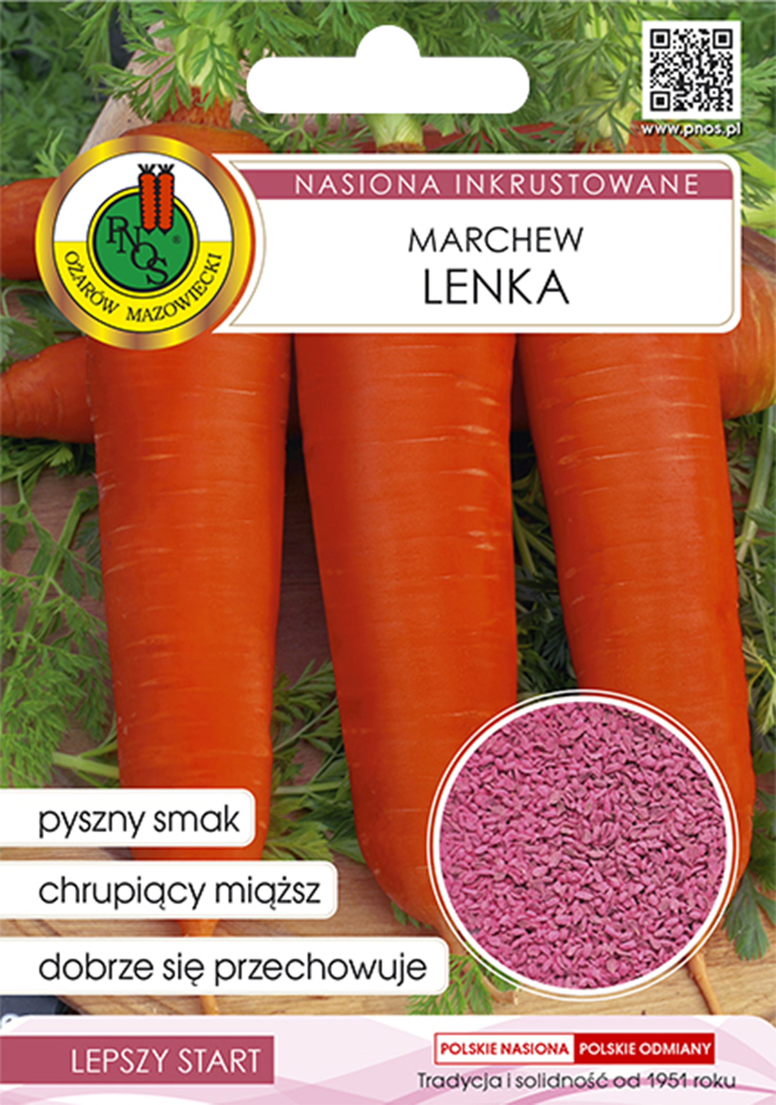 Marchew jadalna Lenka nasiona inkrustowane Pnos