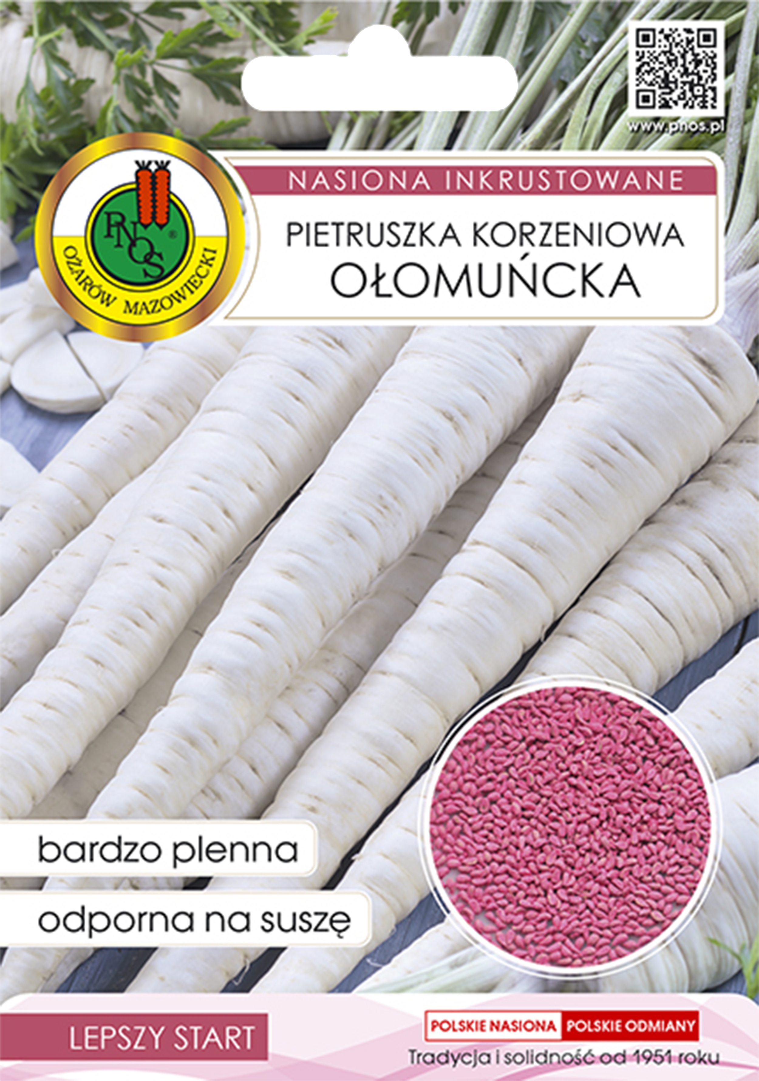 Pietruszka korzeniowa Olomuncka nasiona inkrustowane Pnos