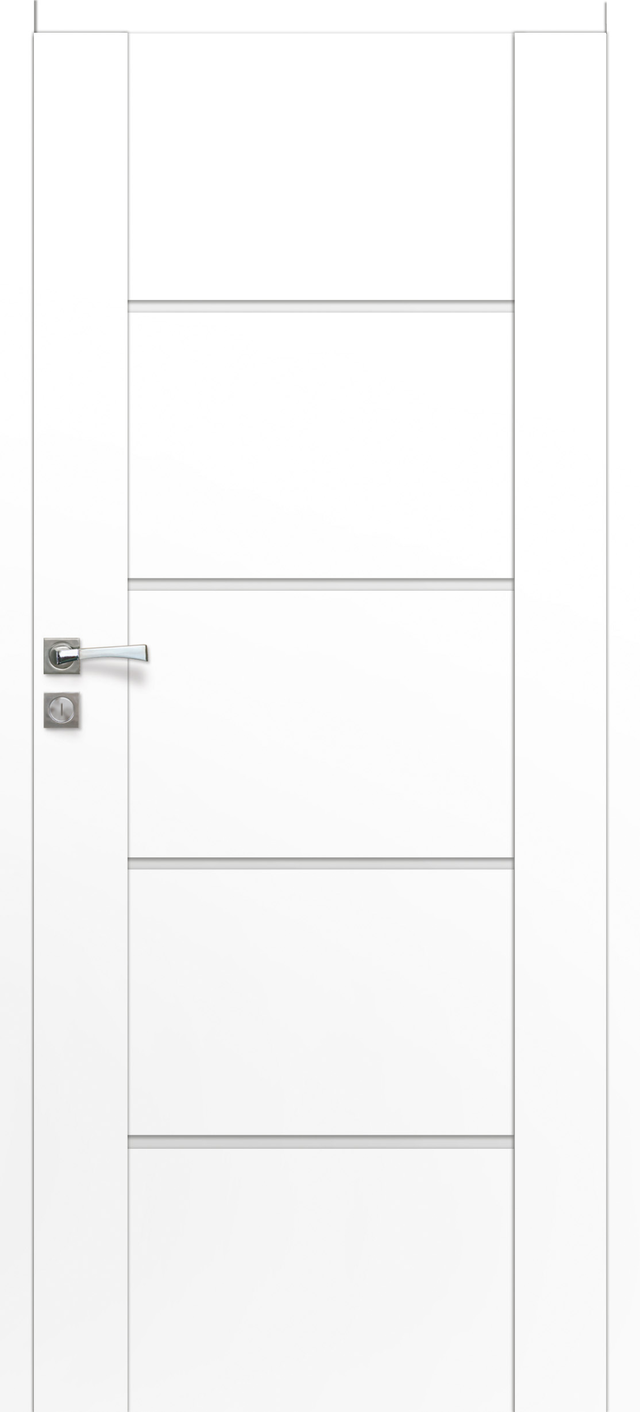 Drzwi wewnętrzne pokojowe bezprzylgowe Malibu White 80 Prawe Artens