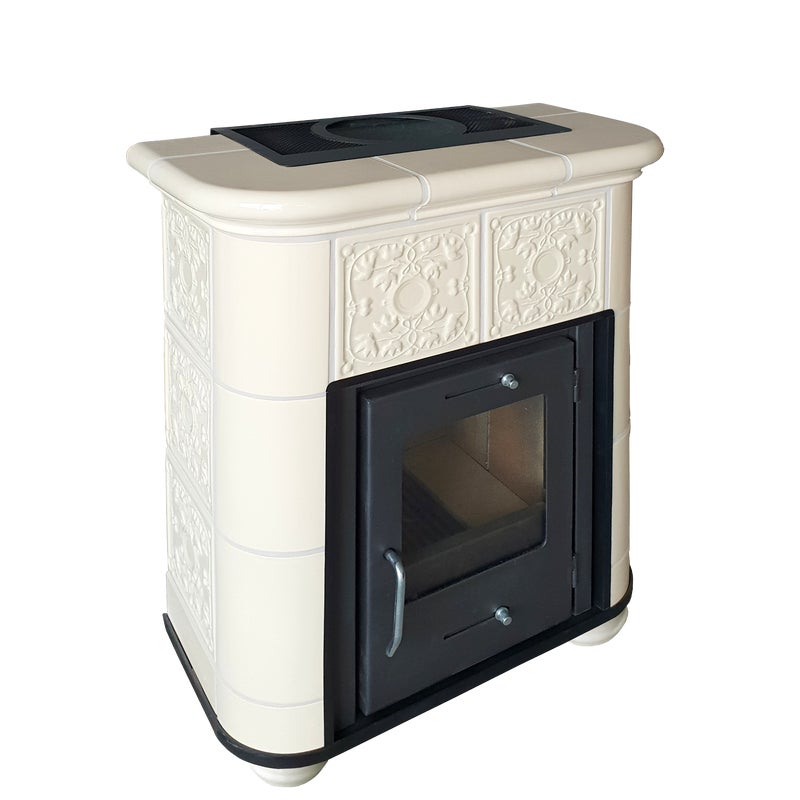 Piec kominkowy kaflowy Moris beżowy 8 kW Marmi-Decor