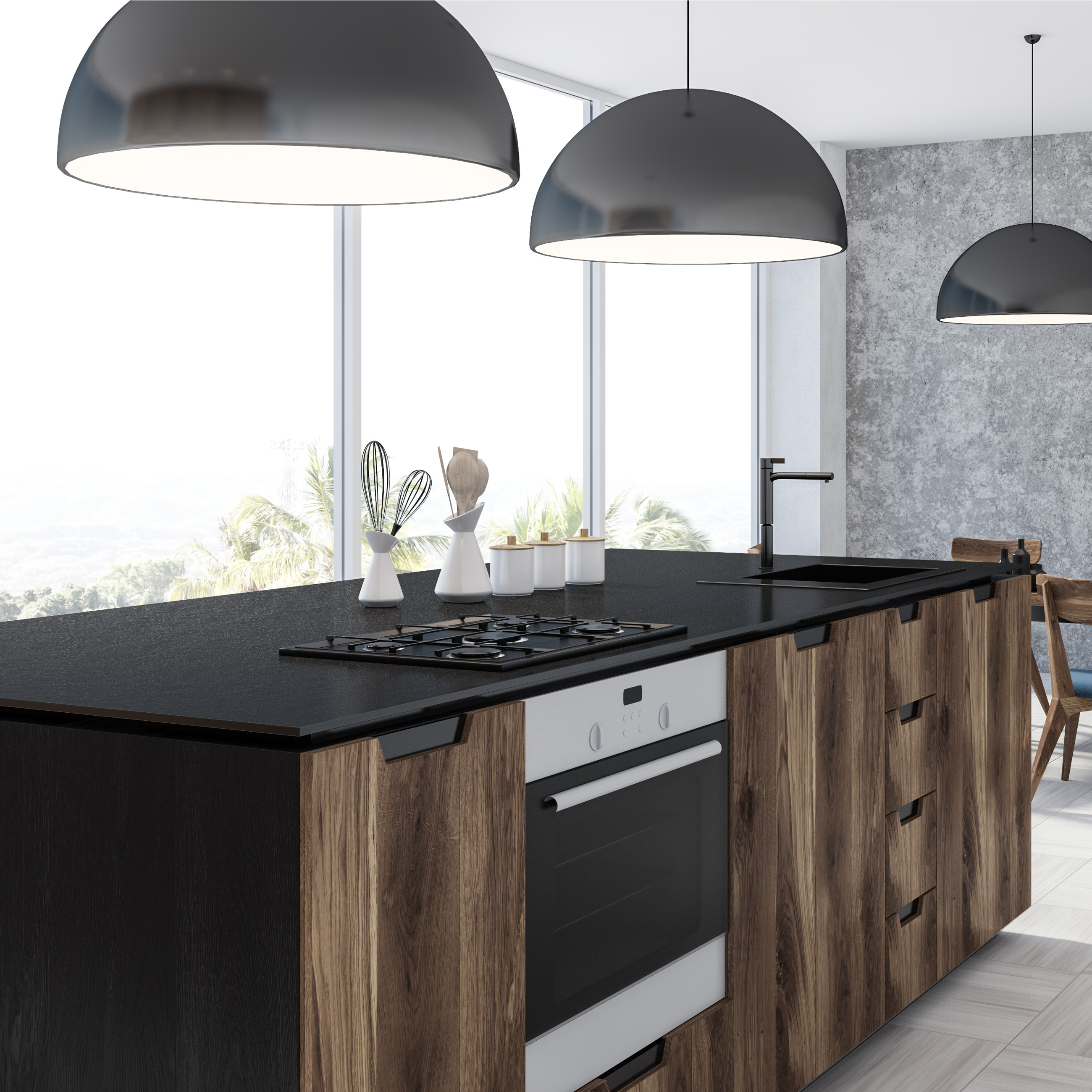 Blat kuchenny kompaktowy black stone 400c 132x307 cm - 3