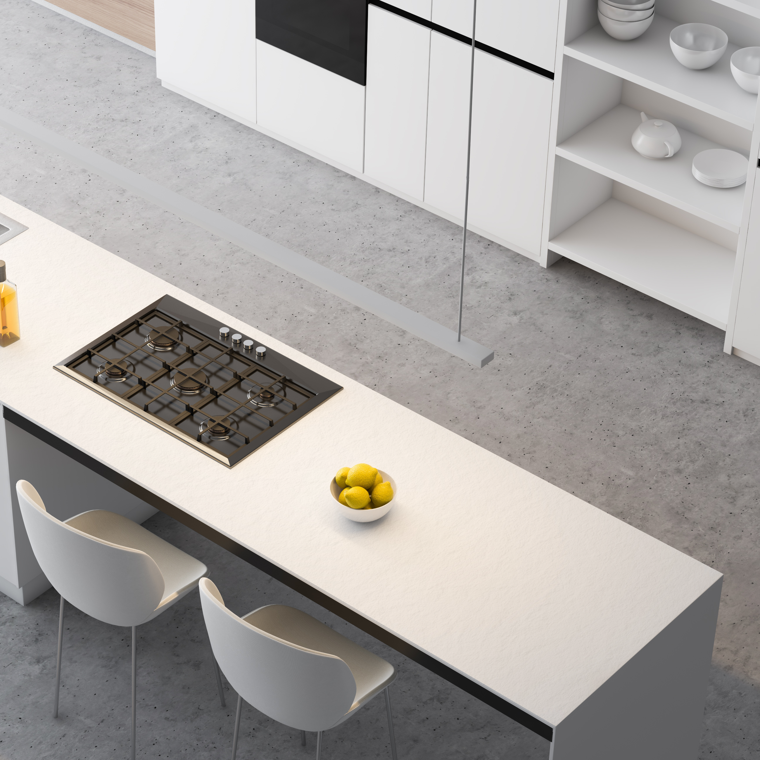 Blat kuchenny kompaktowy white stone 407c 65.5x307 cm - 6
