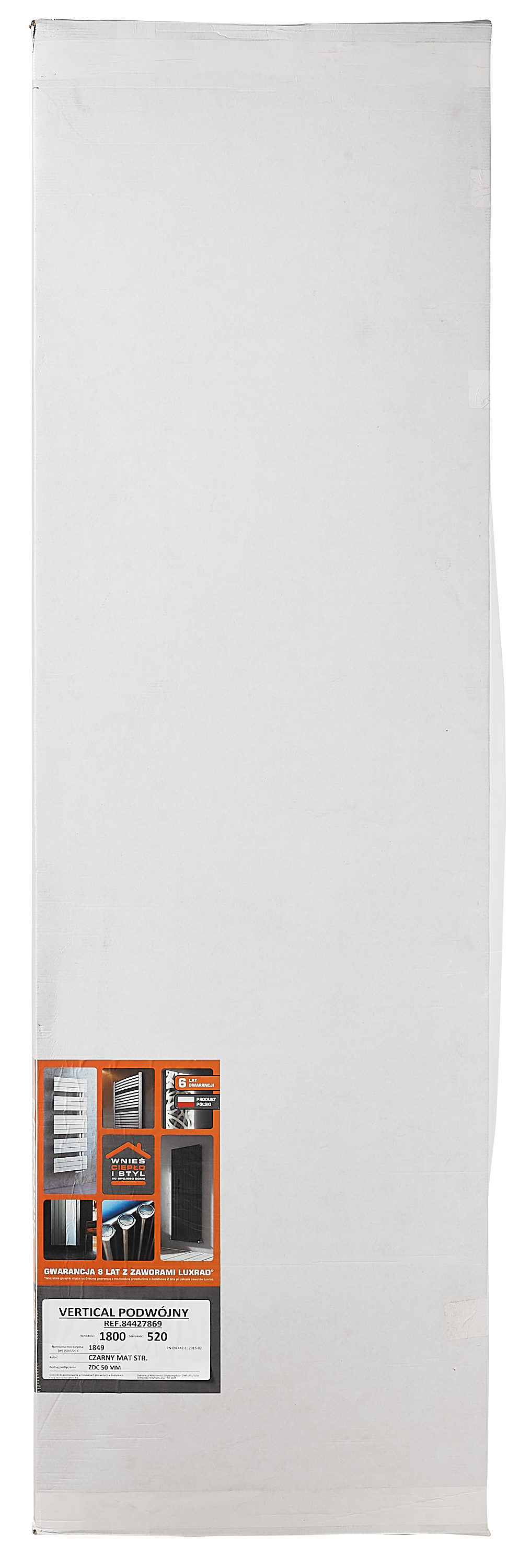 Grzejnik VERTICAL 180x52 cm Czarny ZDC 1452W Roz 5cm 4 Bar EQUATION - 2