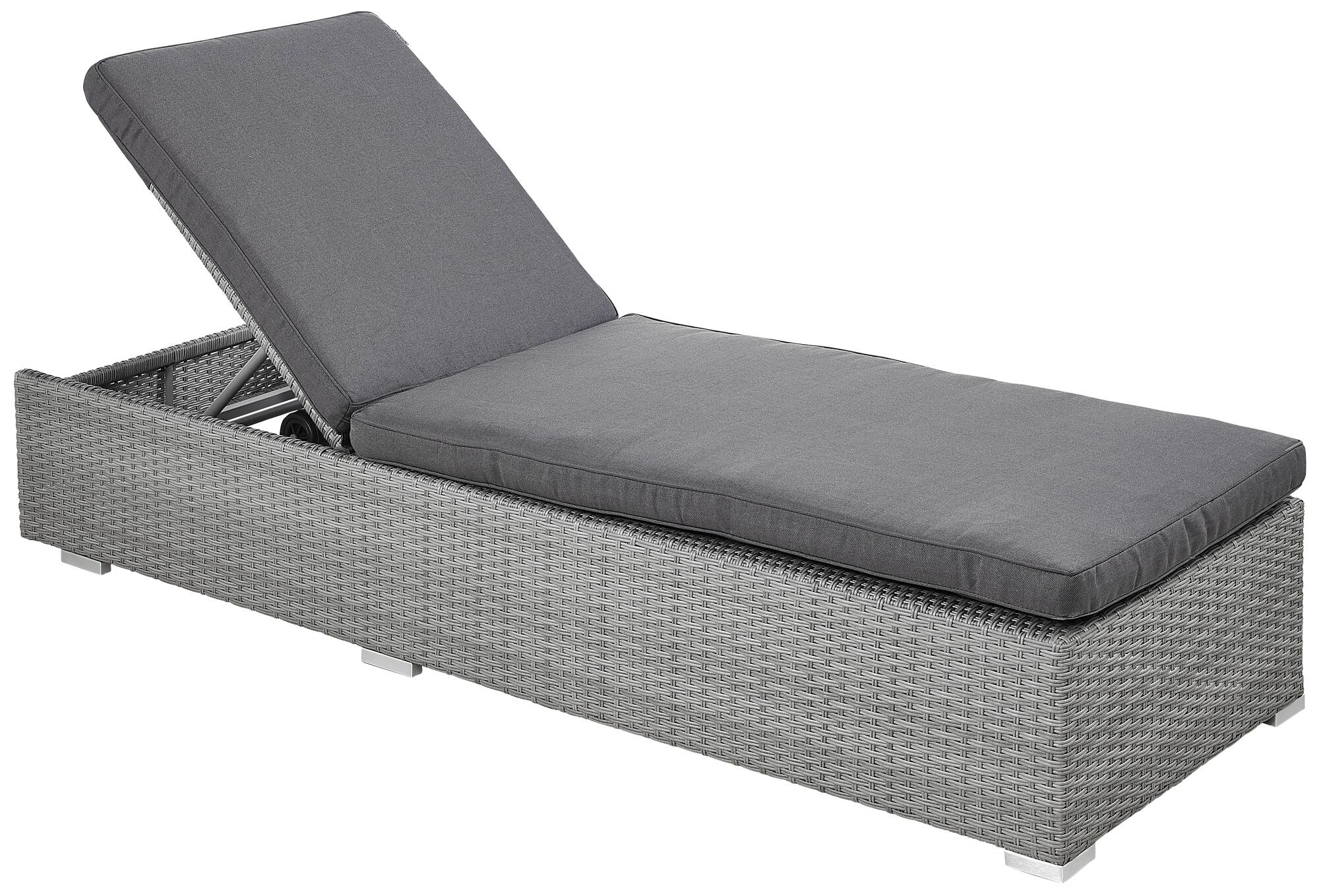 Tumbona de jardín naterial davos de aluminio de 65x92x196 cm