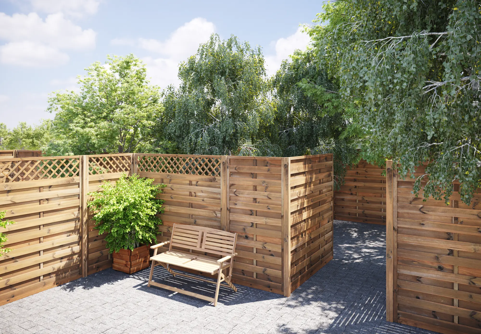 Płot szczelny Nive 180x180 cm drewniany Naterial - 7