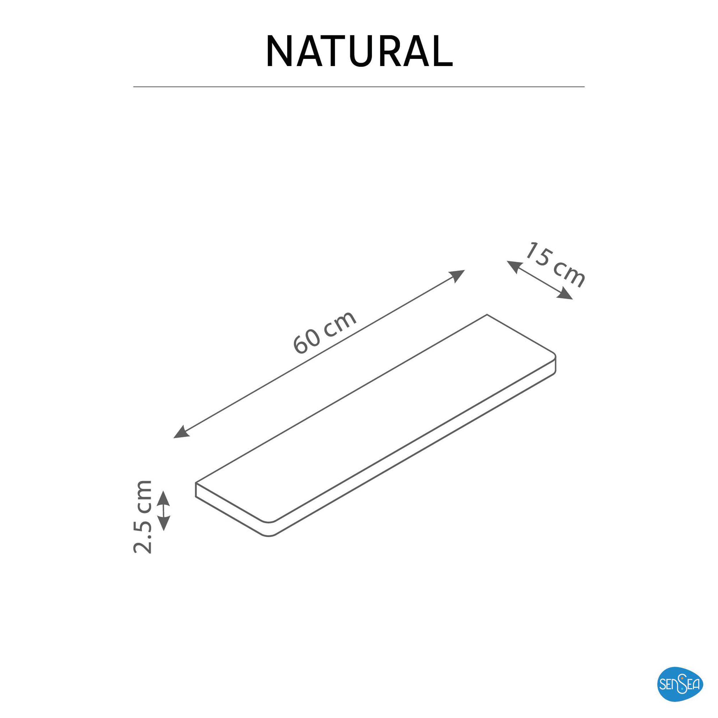 Półka łazienkowa Dąb Narural 60 x 15 x 2.5 Sensea - 3