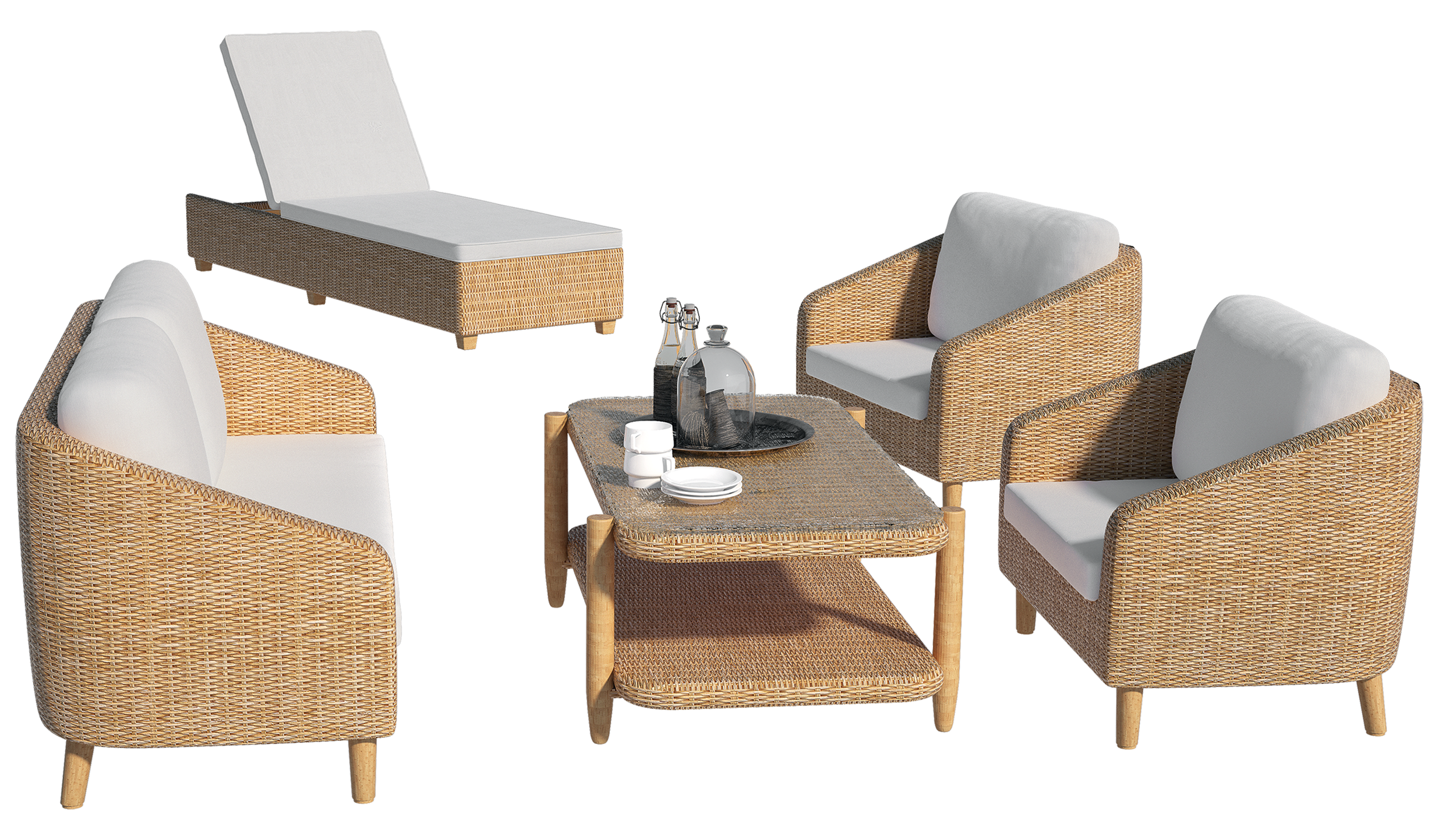 Leżak ogrodowy Medena aluminiowy beżowy Naterial - 21