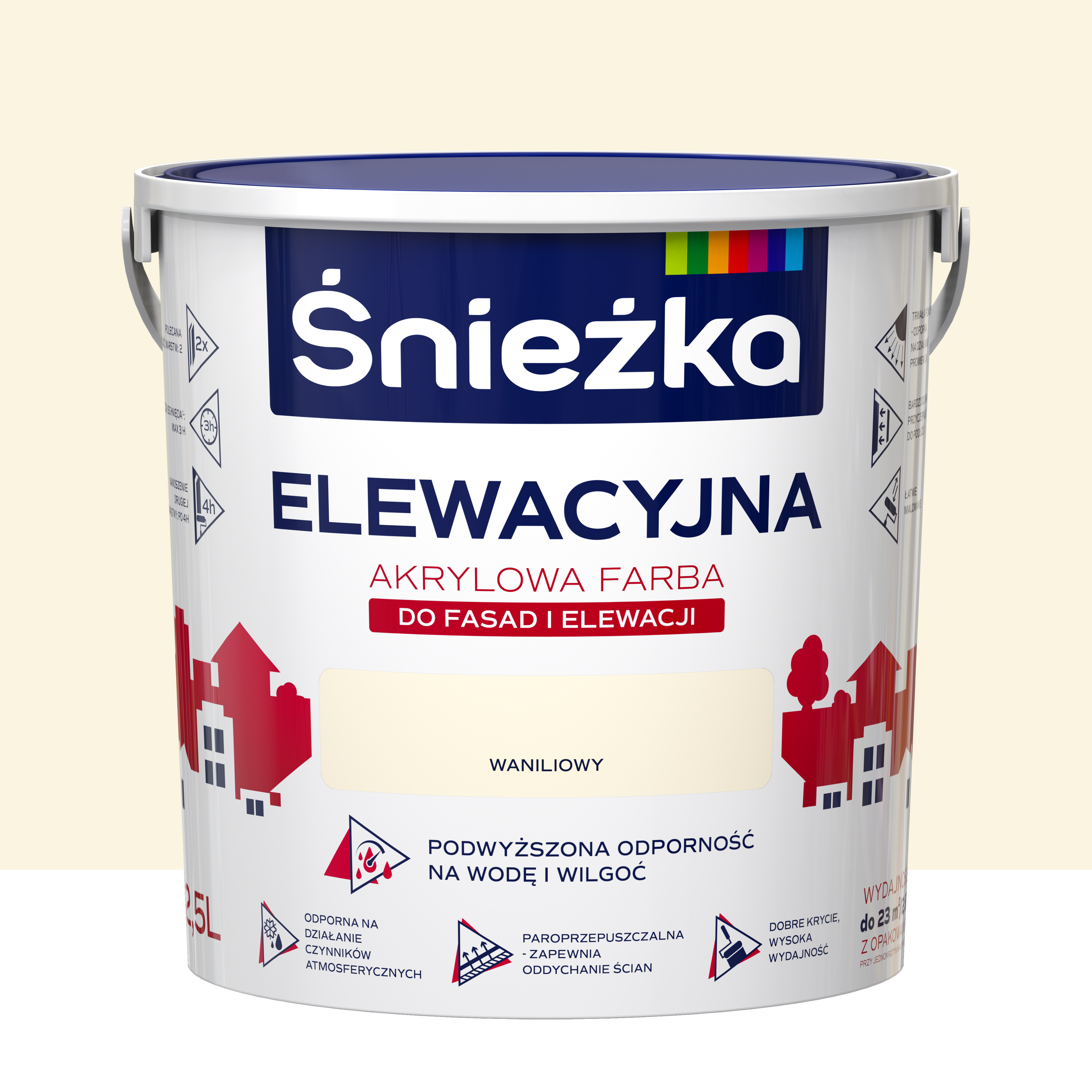 Farba elewacyjna akrylowa 2.5 l Waniliowy Śnieżka