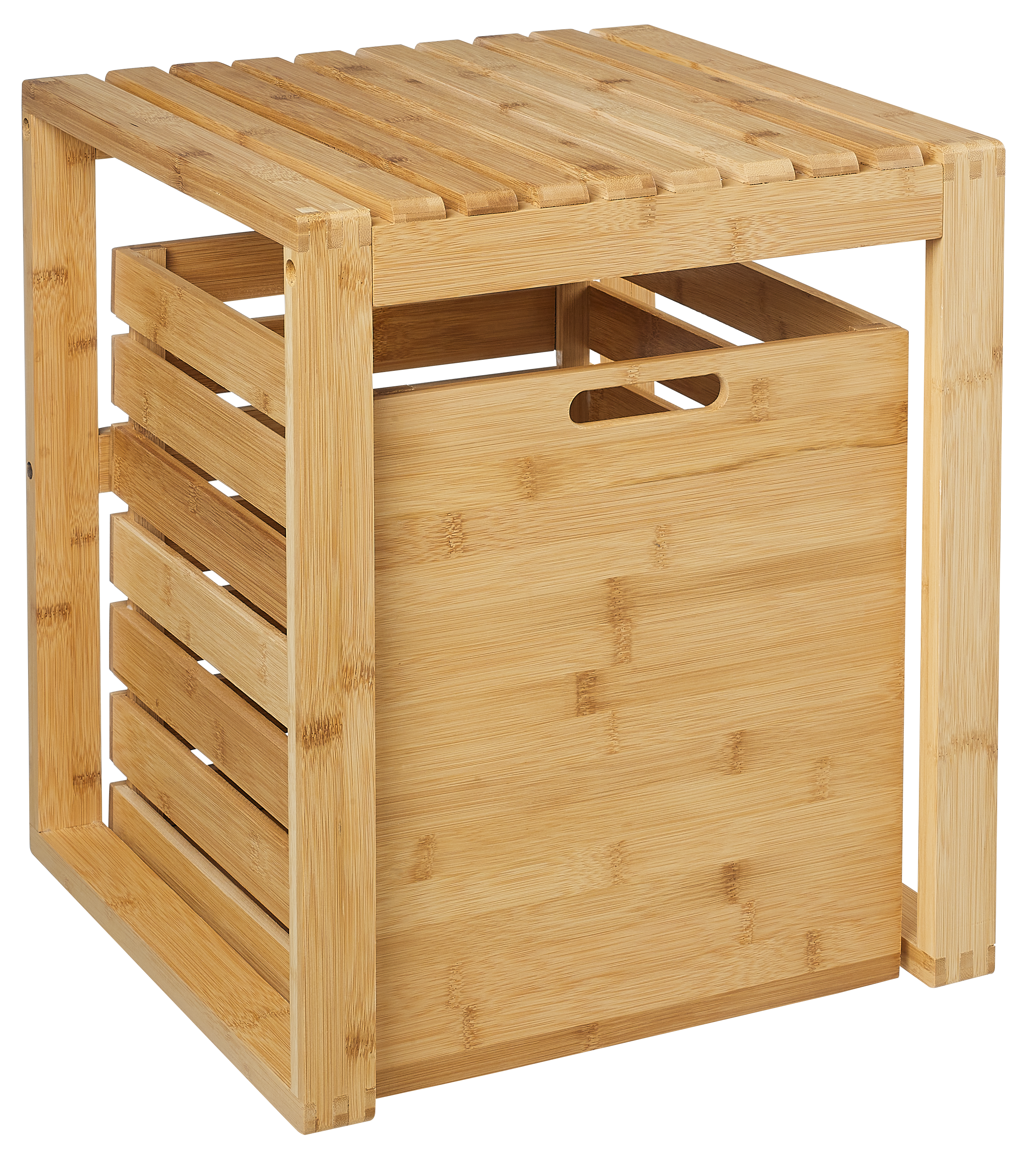 Taboret z pojemnikiem na pranie Bambus Evg Trade