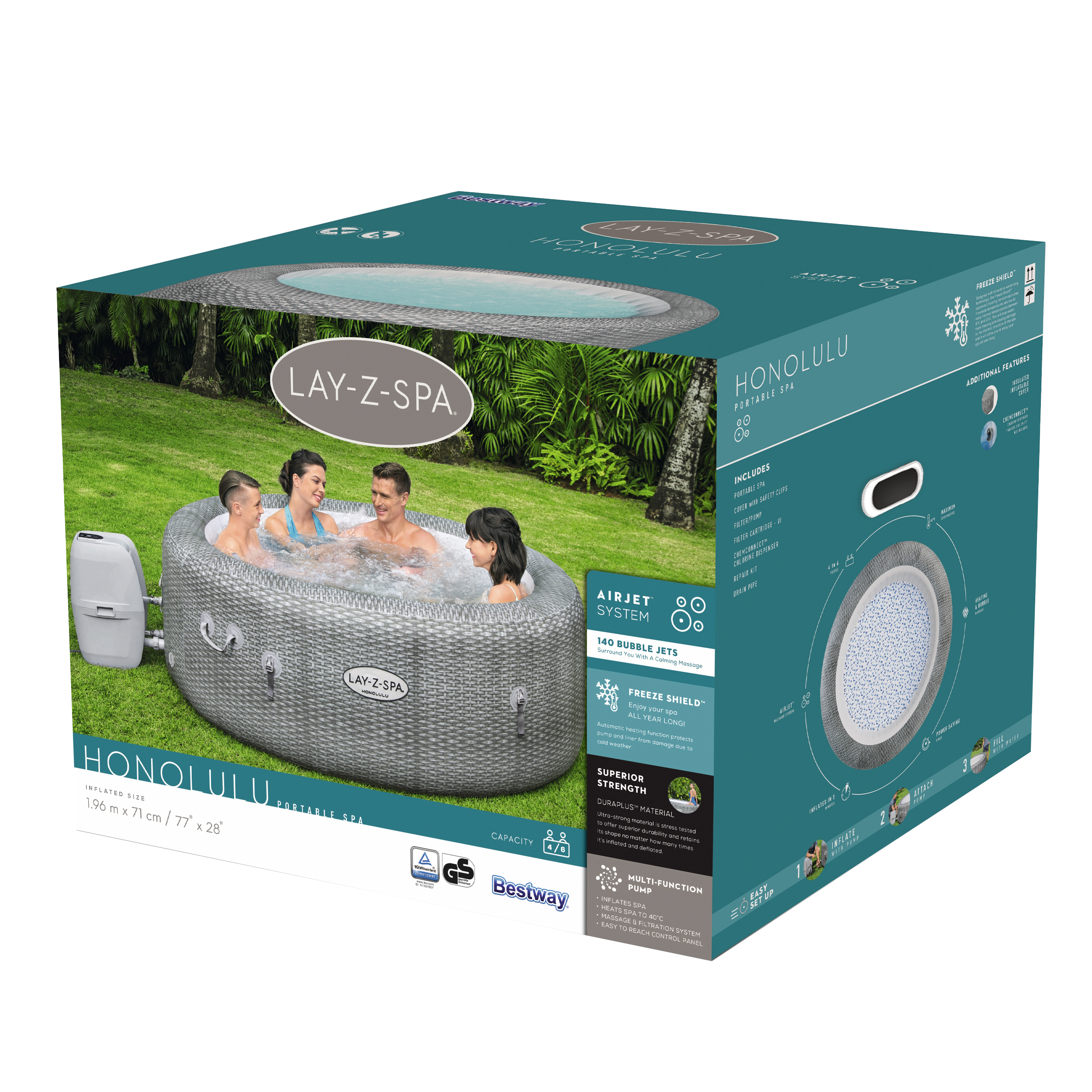 Spa de exterior hinchable BESTWAY de 196x71x196cm con 6 plazas - 33