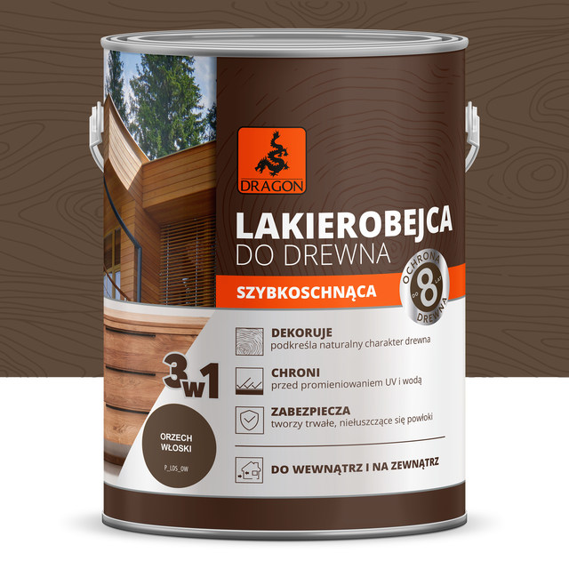 Lakierobejca Szybkoschnąca 0.2 l Orzech włoski Dragon