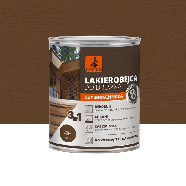 Lakierobejca Szybkoschnąca 0.7 l Dąb ciemny Dragon