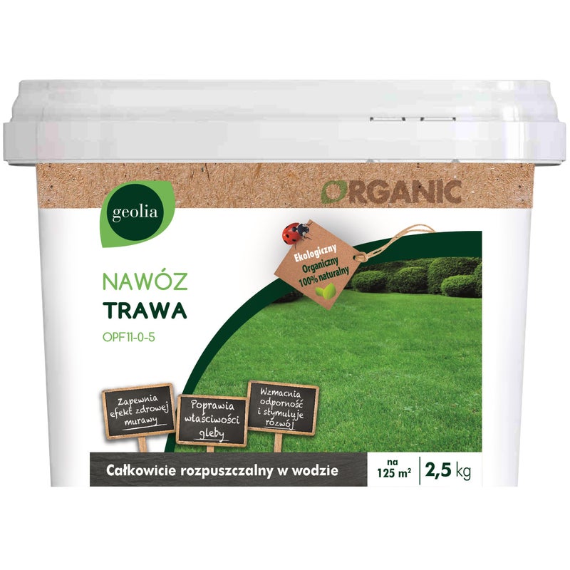 Nawóz organiczny do trawnika 2.5kg Geolia